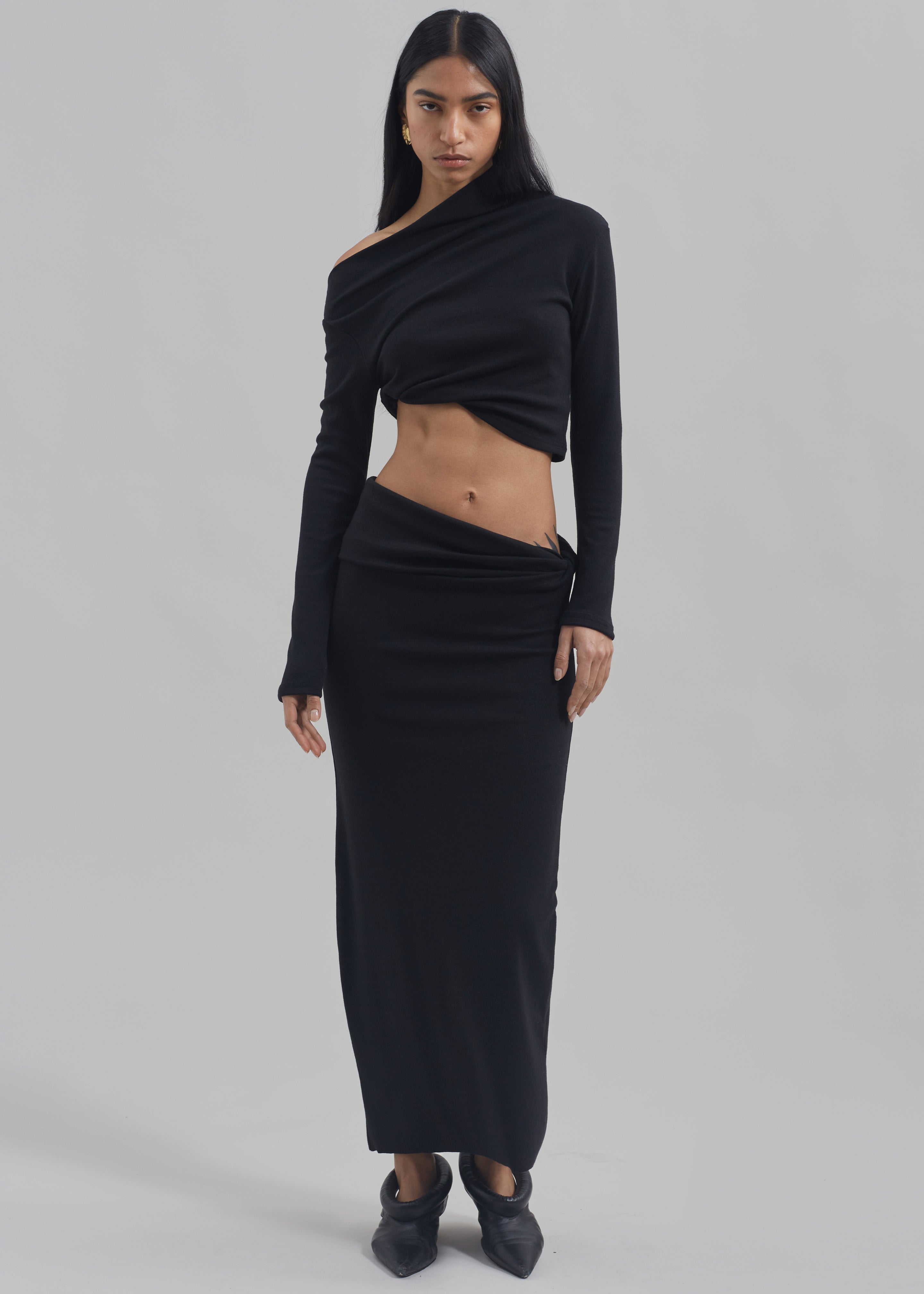 Margot Asymmetric Skirt - Black - 4