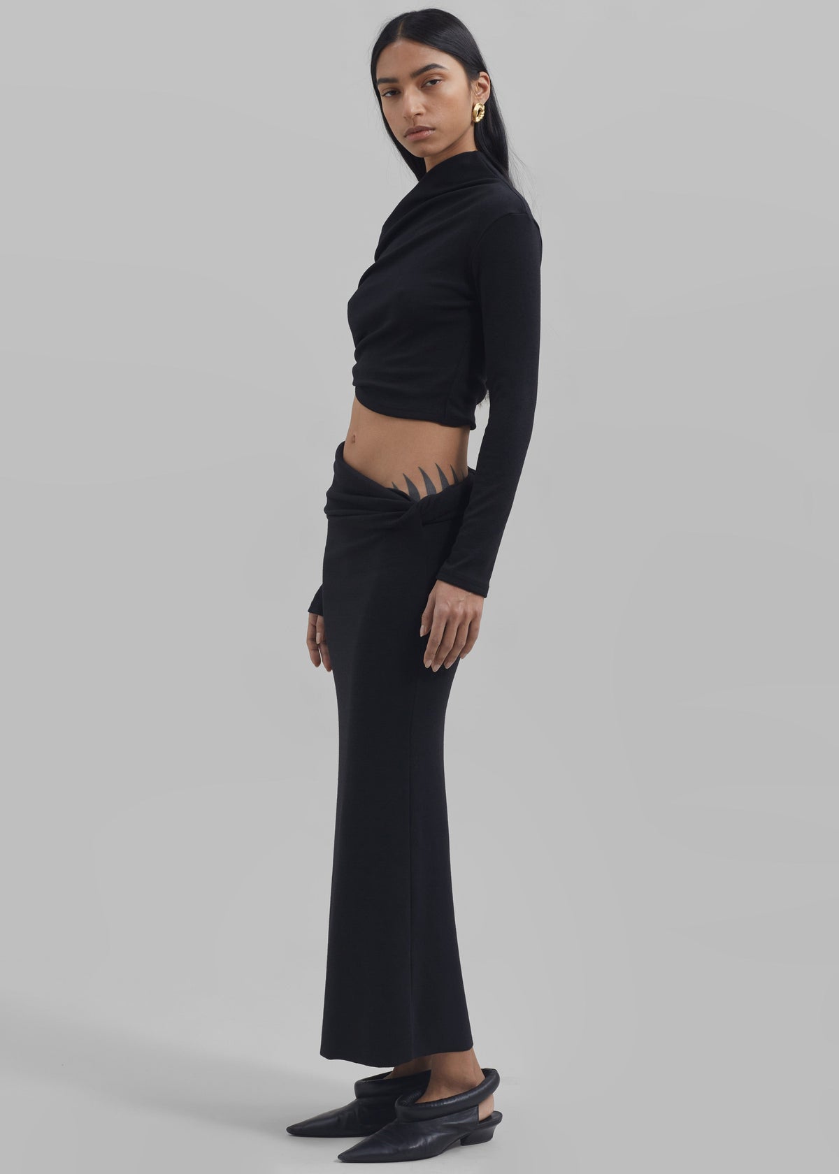 Margot Asymmetric Skirt - Black - 1