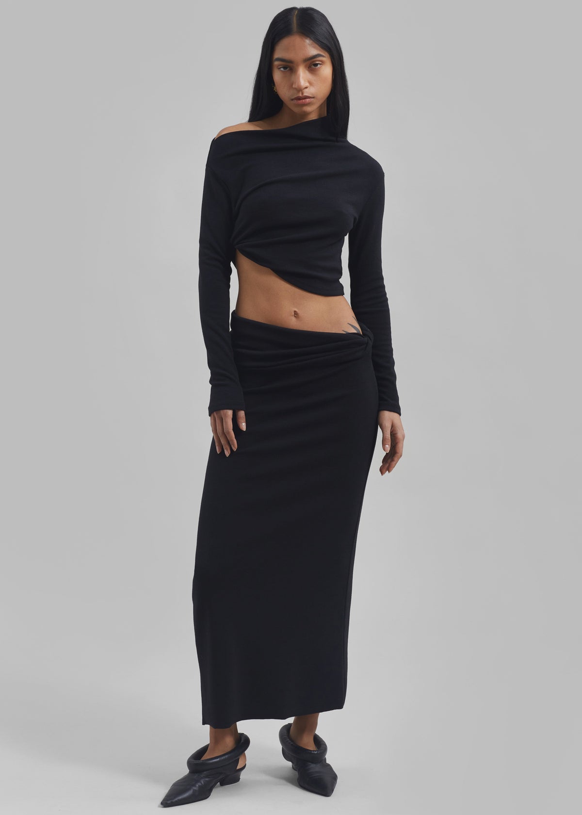Margot Asymmetric Skirt - Black - 6