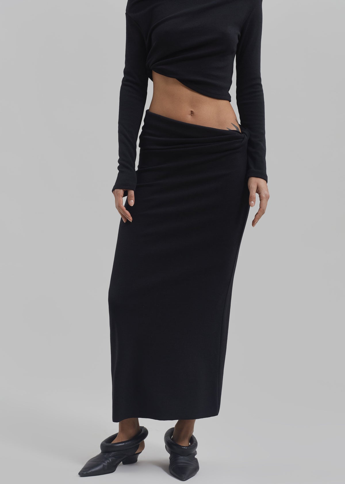 Margot Asymmetric Skirt - Black - 7