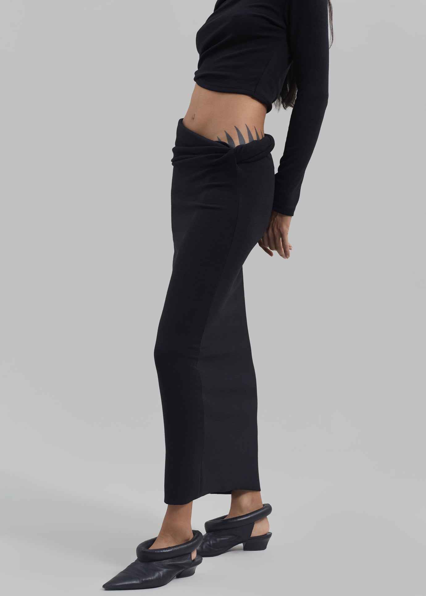 Margot Asymmetric Skirt - Black - 1
