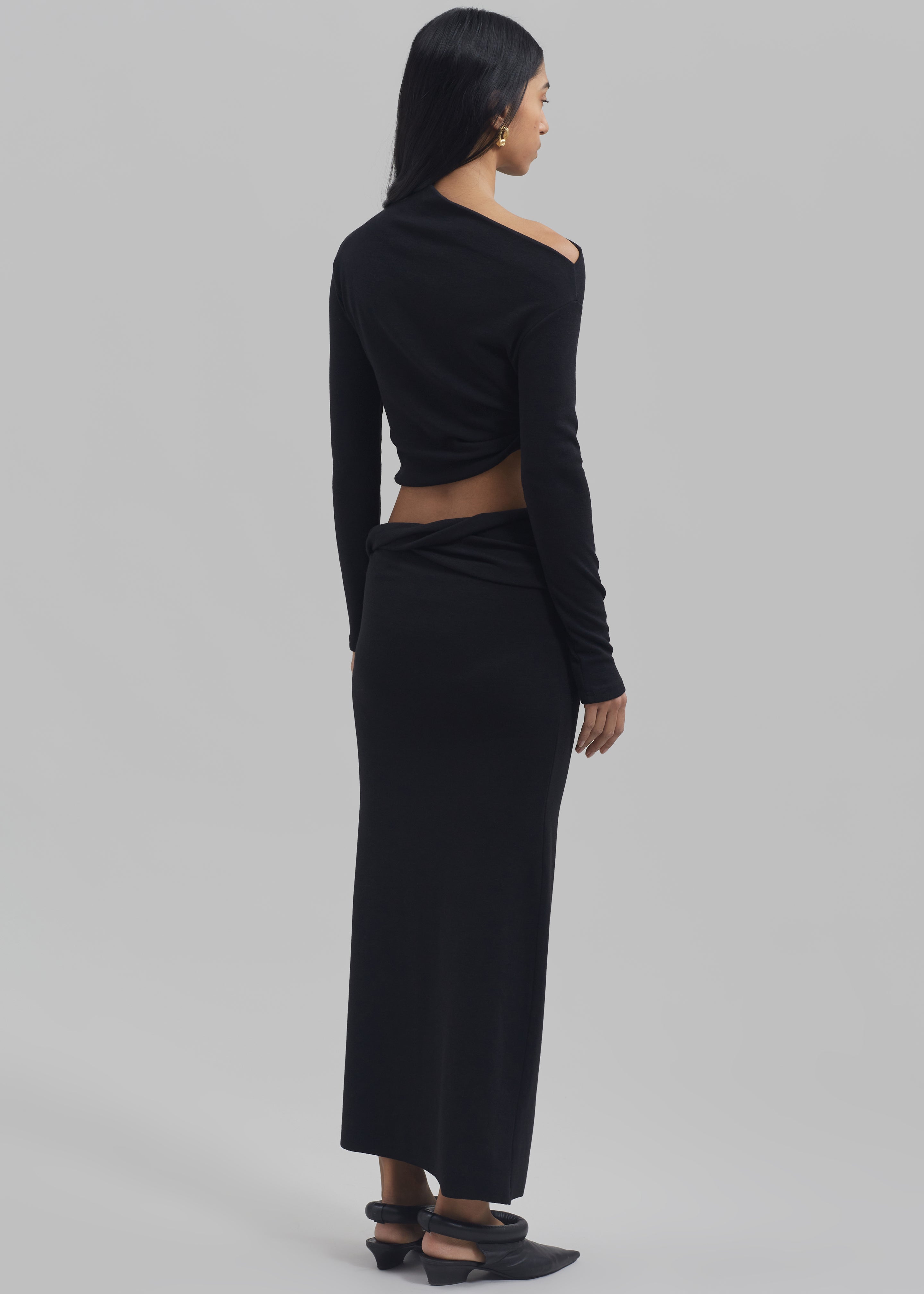 Margot Asymmetric Skirt - Black - 8