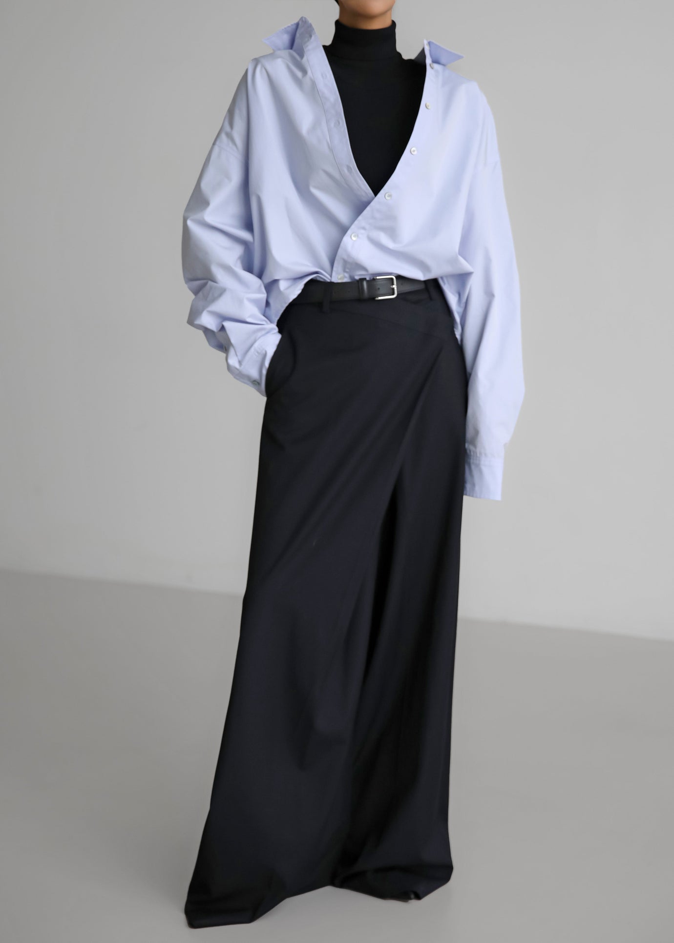 Marjorie Asymmetrical Trousers - Black