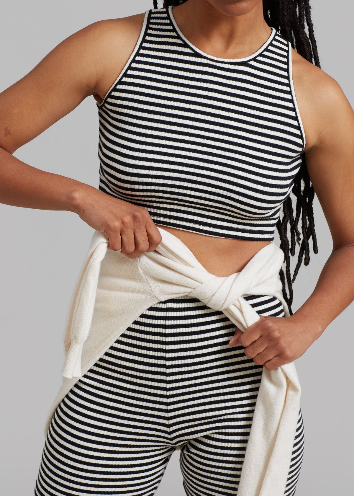 Martina Knit Shorts - Black Stripe - 7