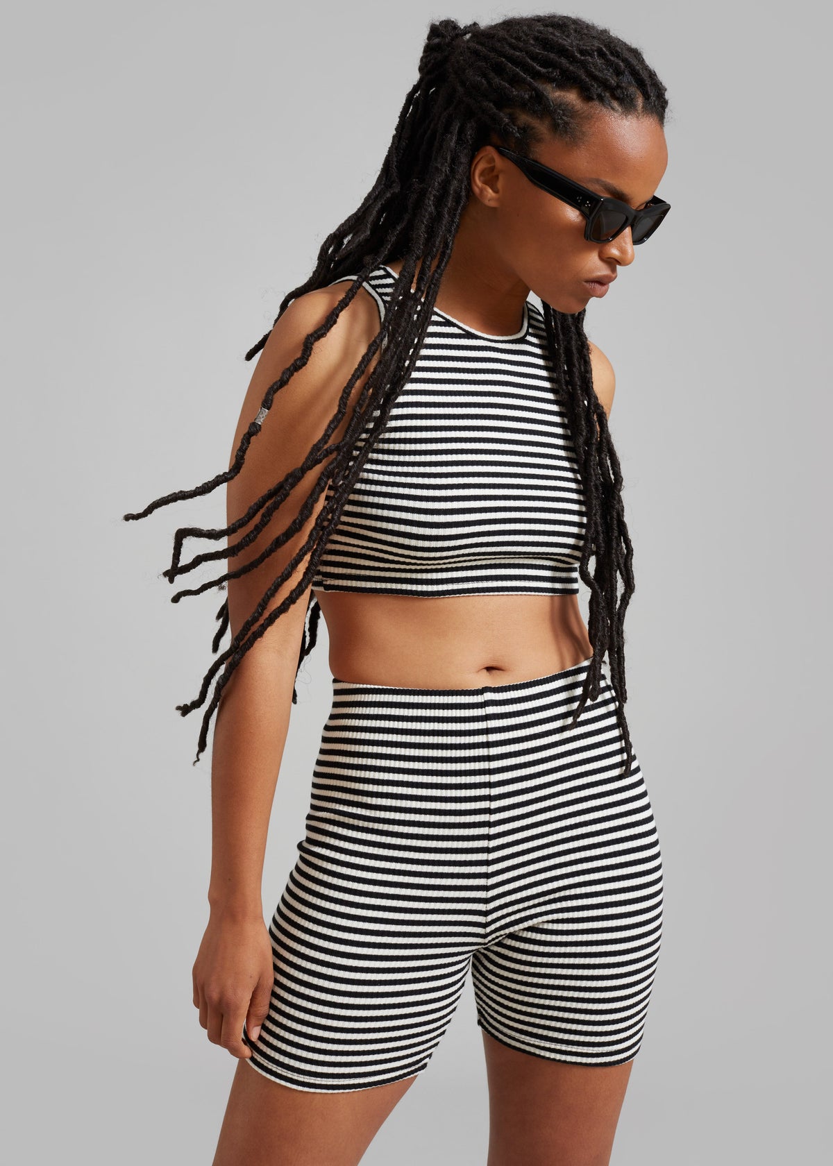 Martina Knit Shorts - Black Stripe - 2