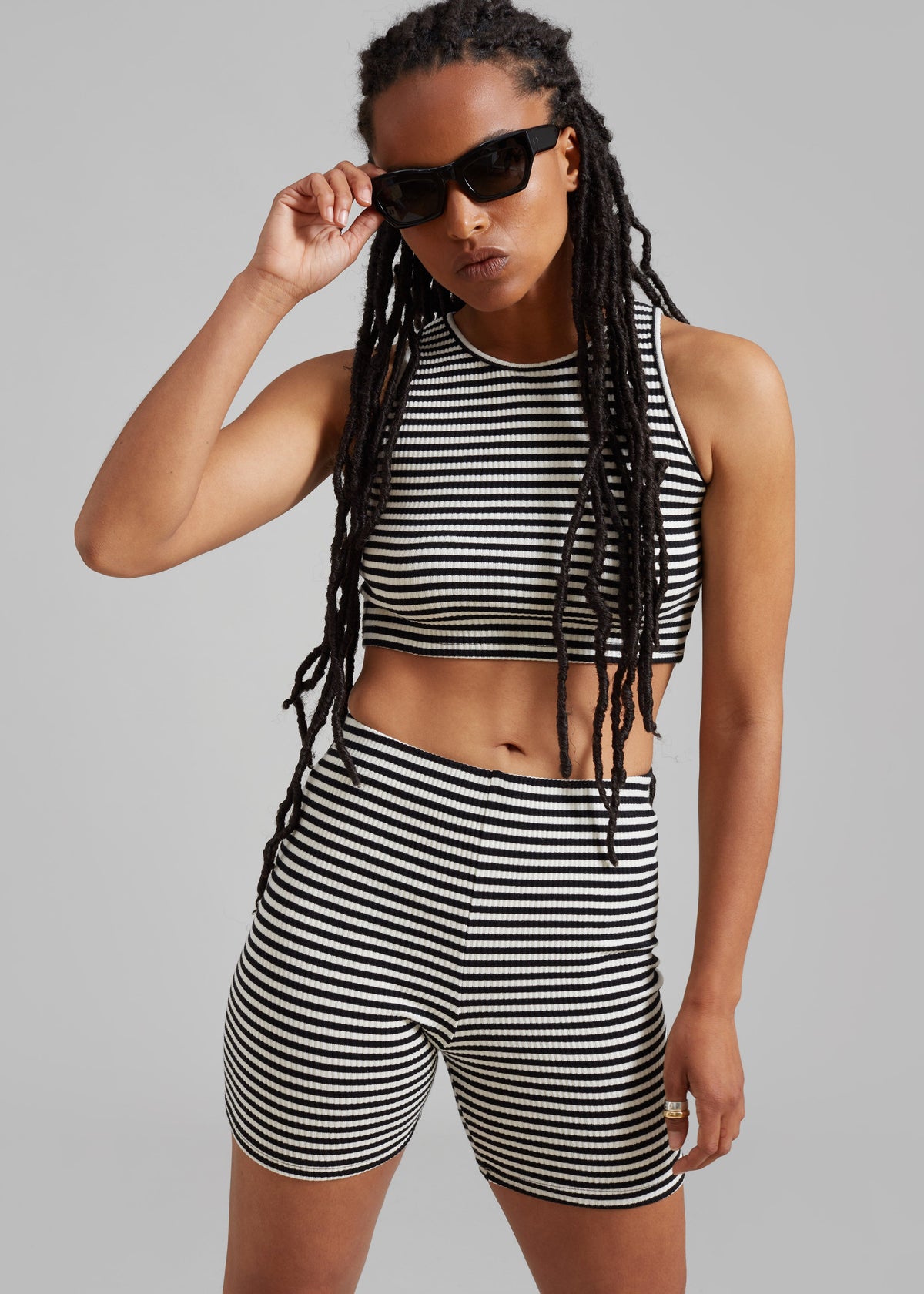 Martina Knit Shorts - Black Stripe - 8
