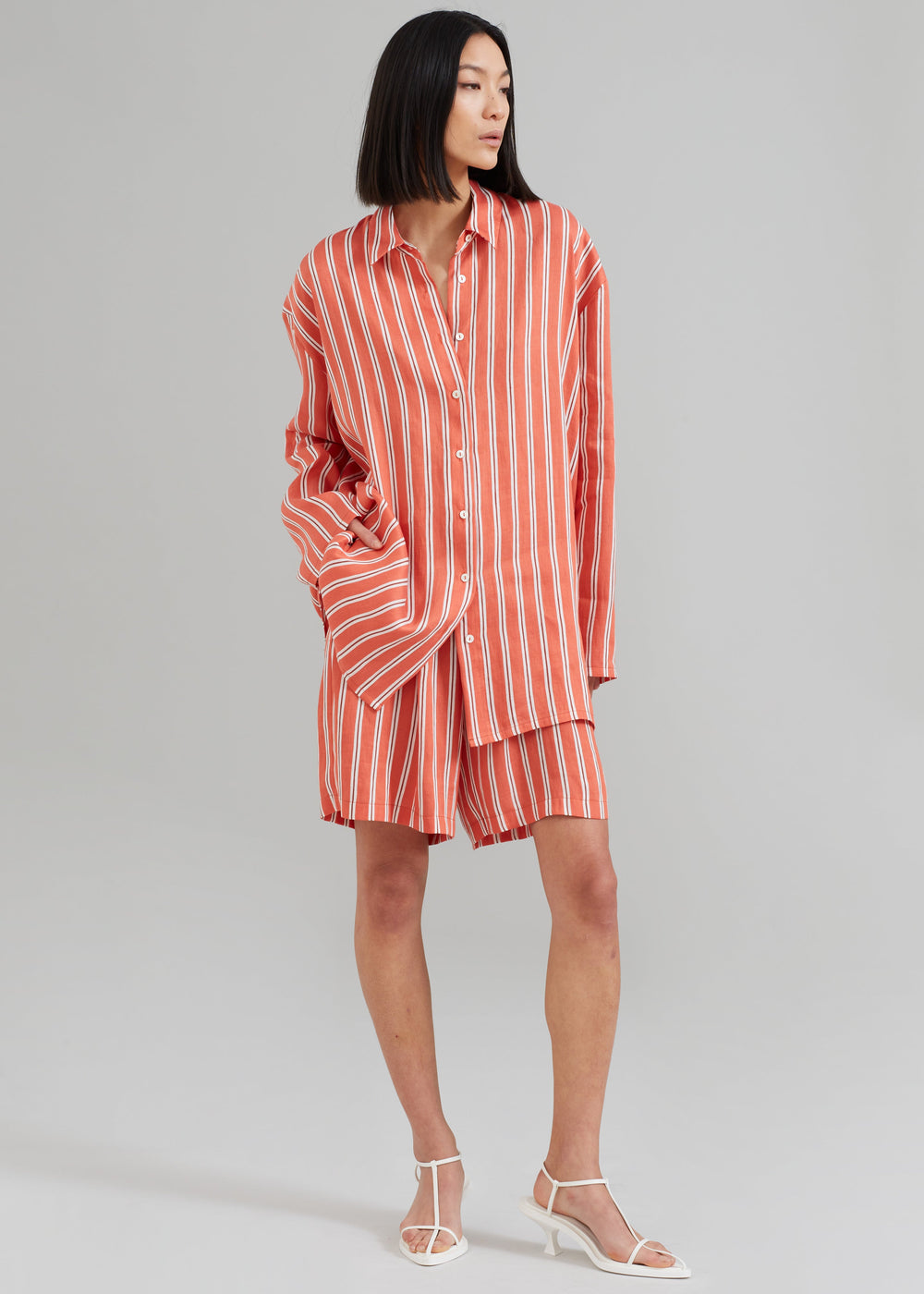 MATIN Isola Stripe Shirt - Red Stripe - 1