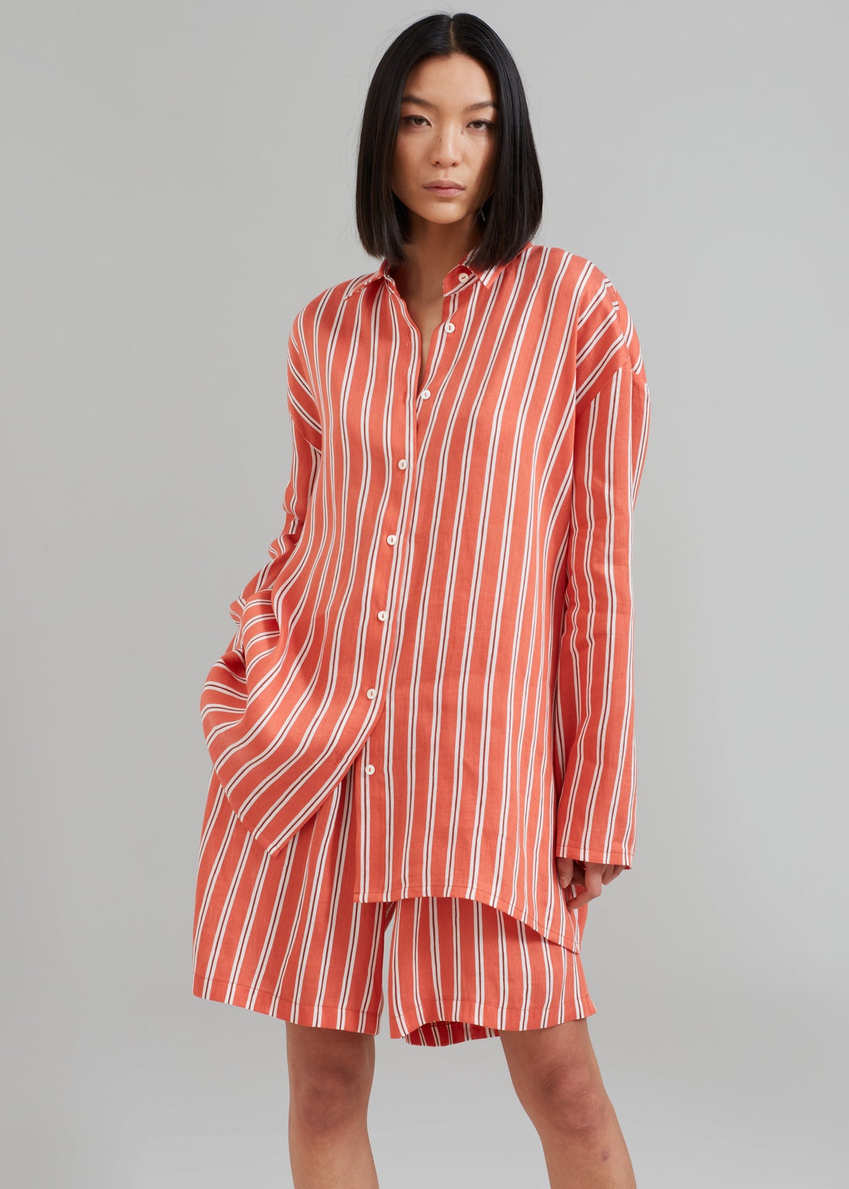MATIN Isola Stripe Shirt - Red Stripe - 6