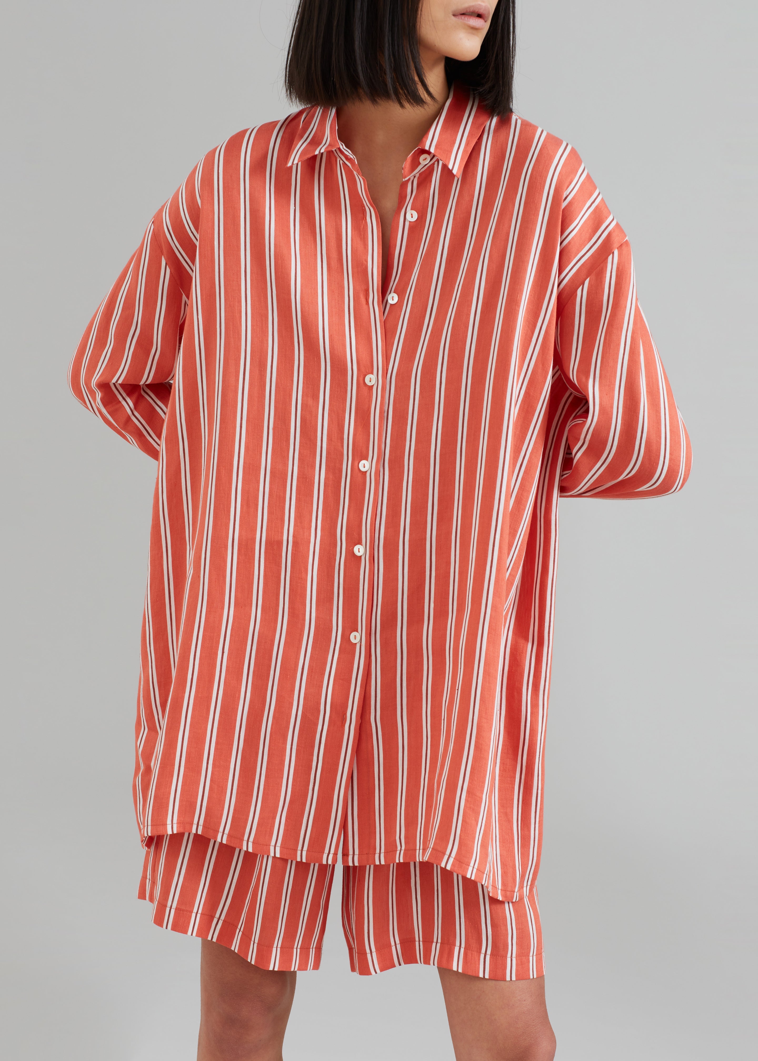 MATIN Isola Stripe Shirt - Red Stripe - 3