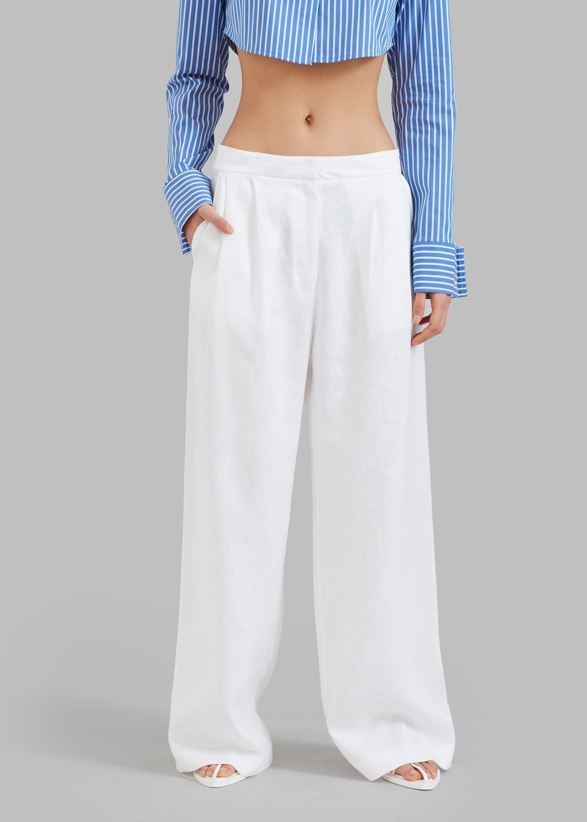 MATIN Tailored Wide Leg Pant - Natural - 2