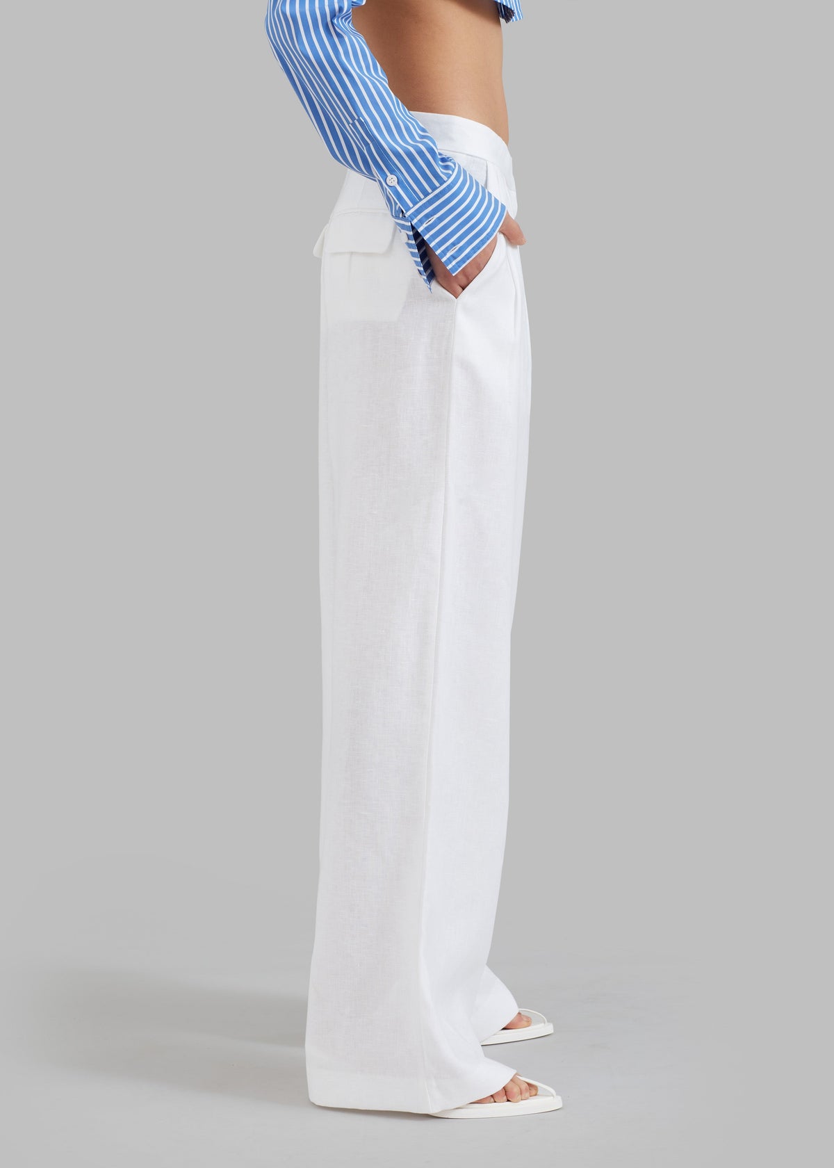 MATIN Tailored Wide Leg Pant - Natural - 5
