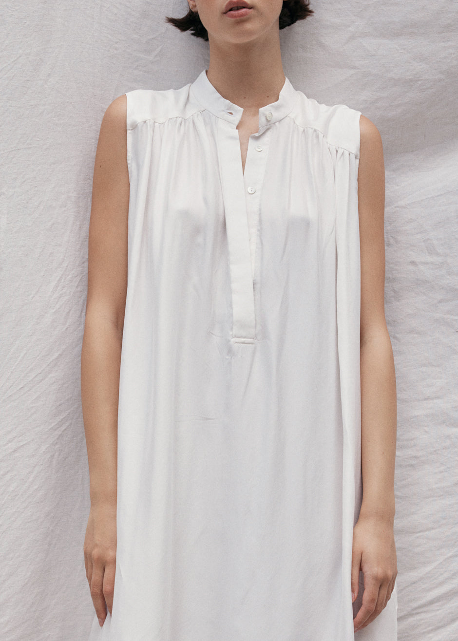 MATIN Sleeveless Button-up Dress - Off White - 1