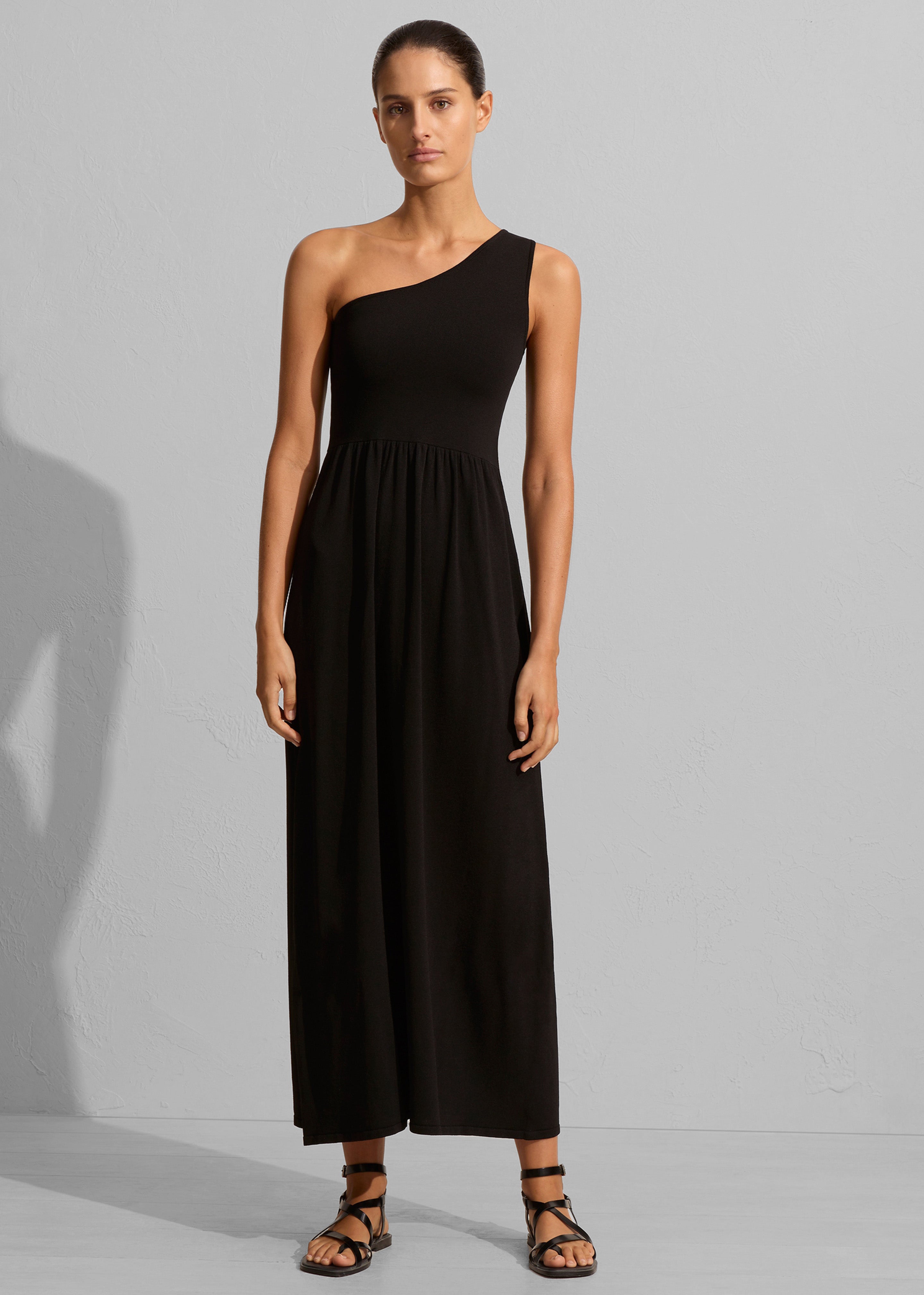 Matteau Asymmetric Knit Dress - Black - 3