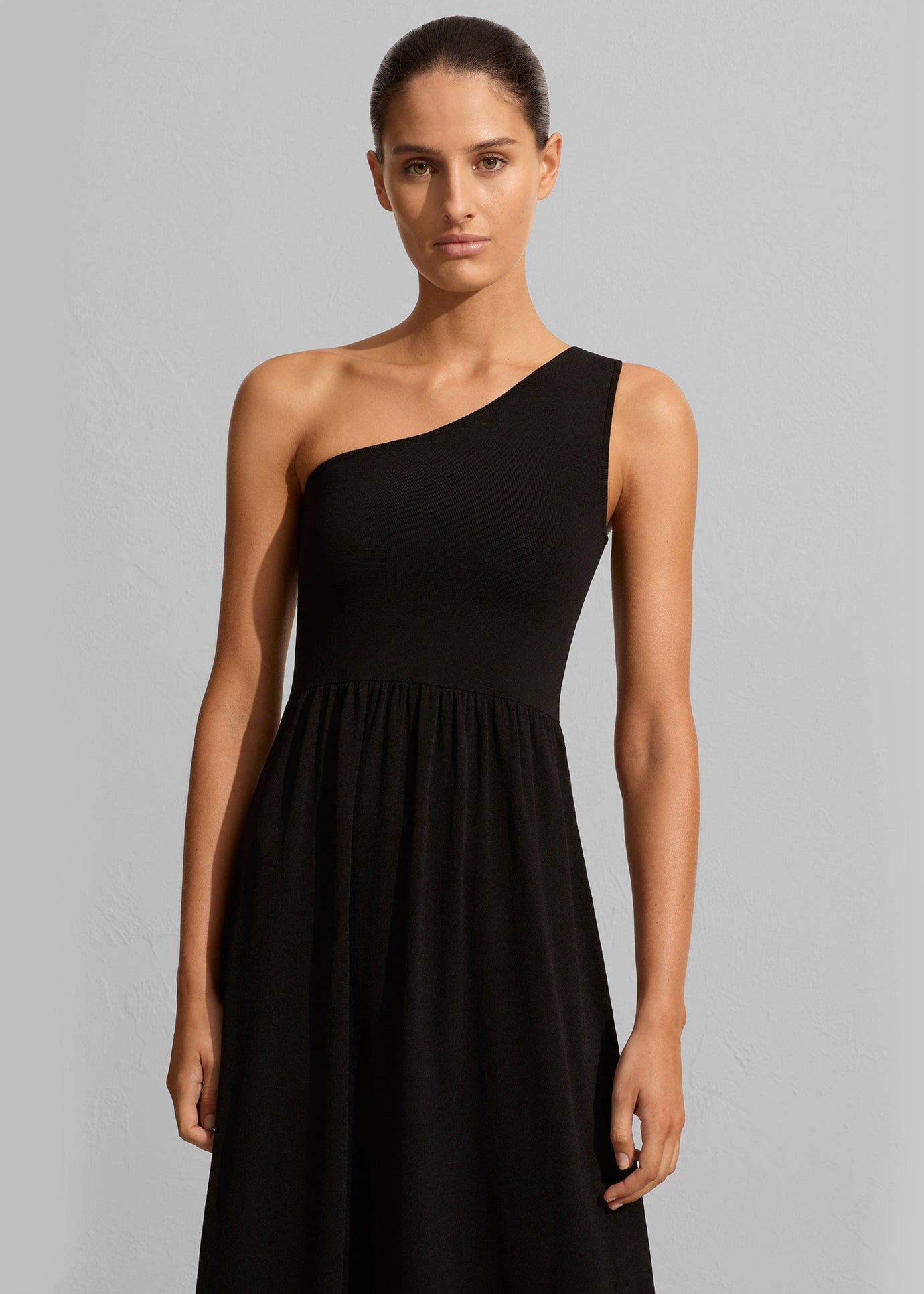 Matteau Asymmetric Knit Dress - Black - 1