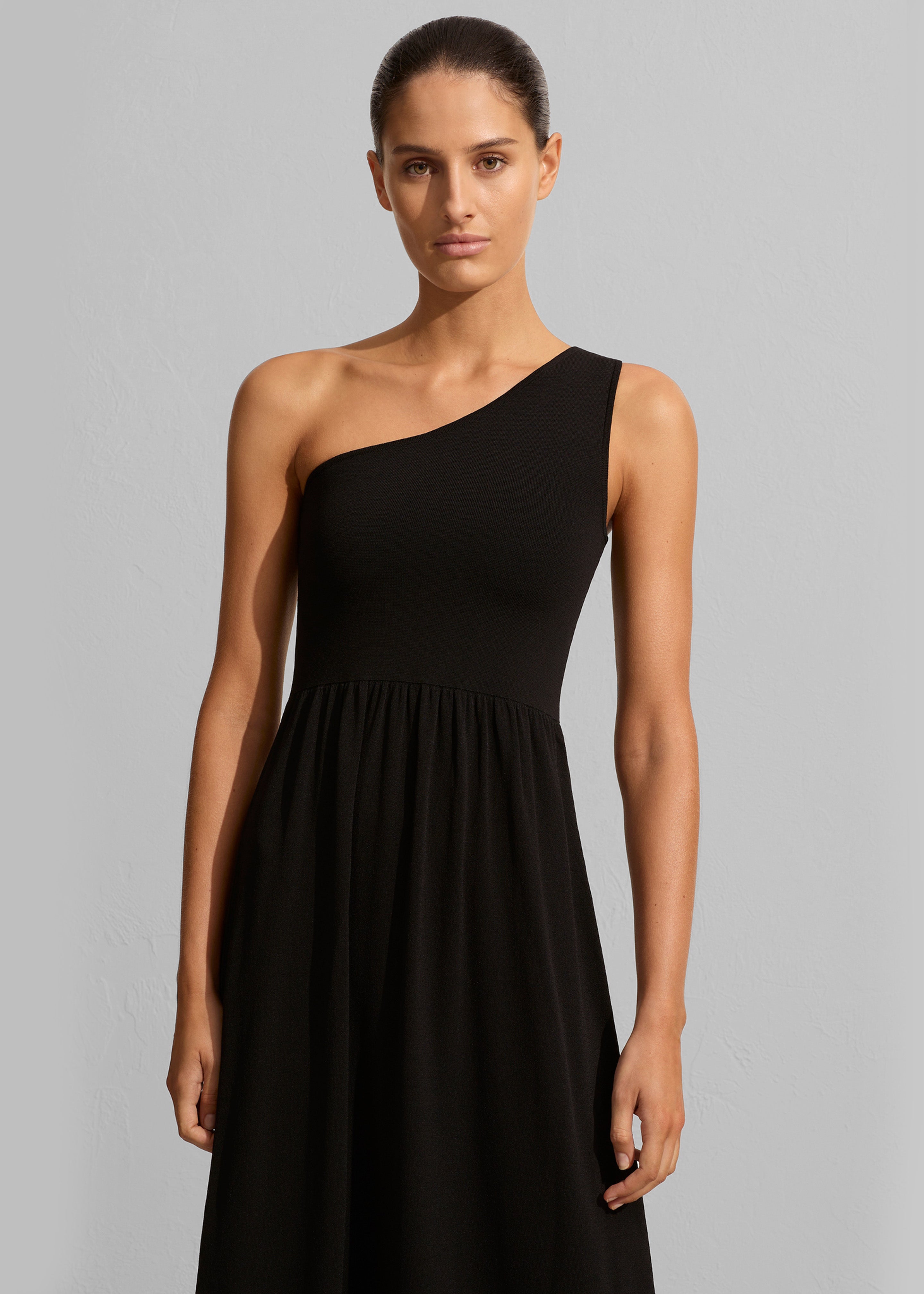 Matteau Asymmetric Knit Dress - Black - 2