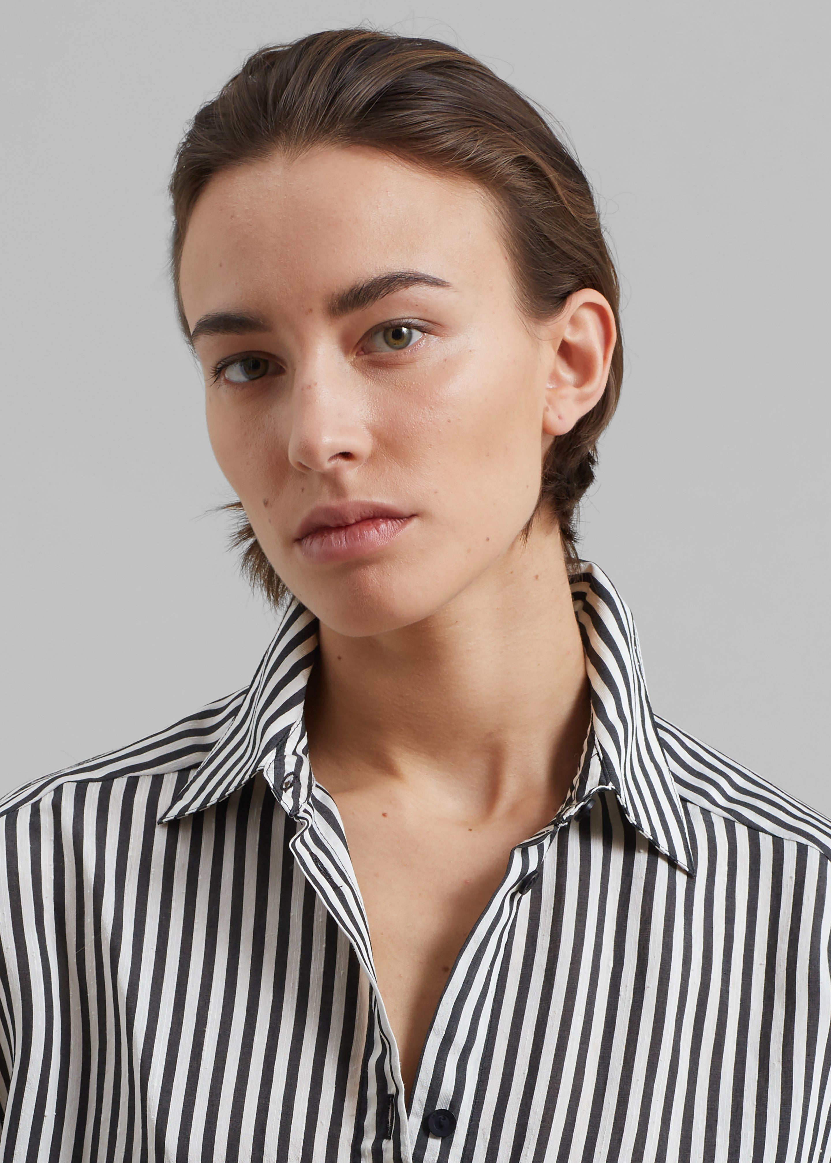 Matteau Classic Contrast Stripe Shirt - Ink Stripe - 4