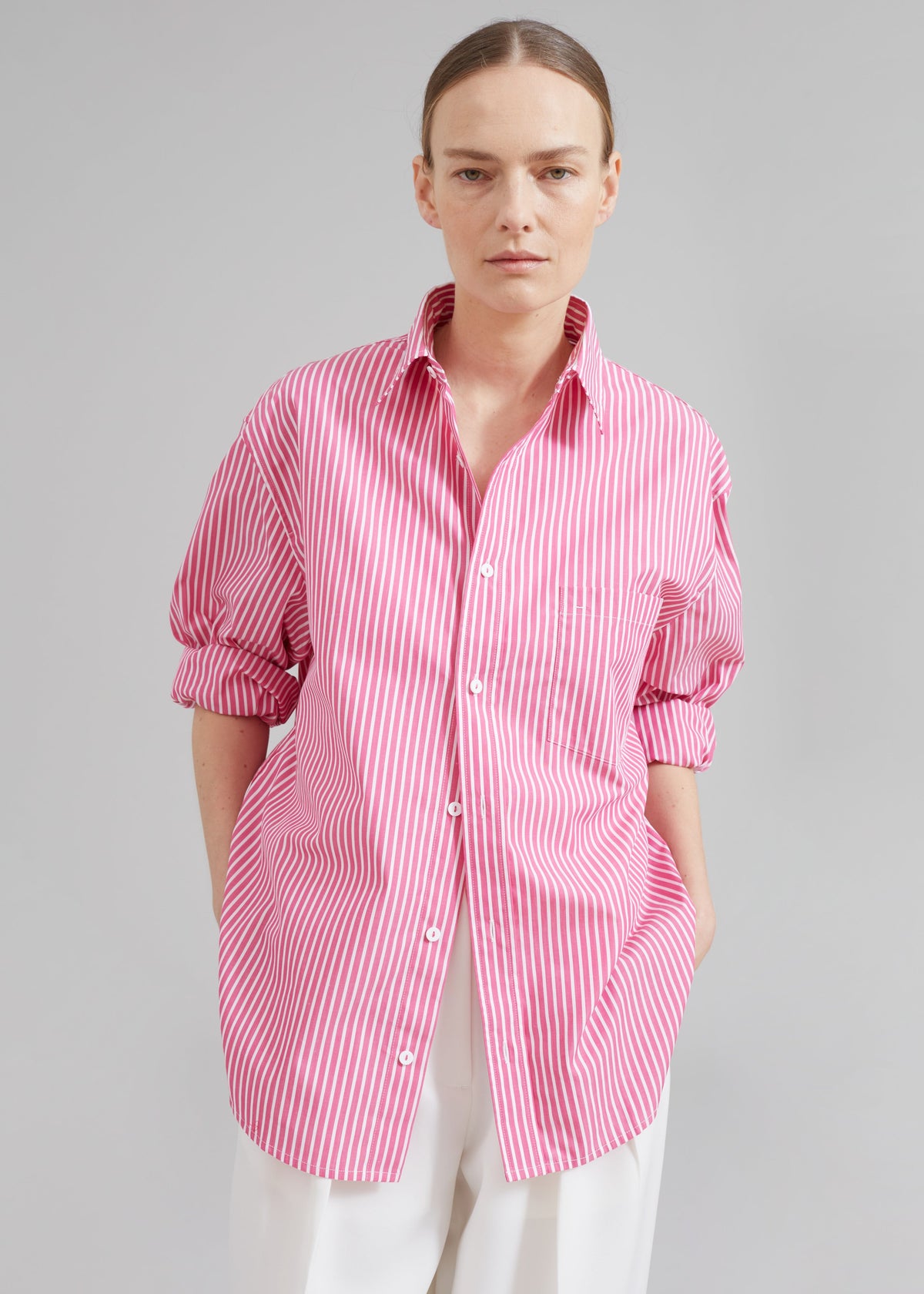 Matteau Classic Stripe Shirt - Sherbet - 1