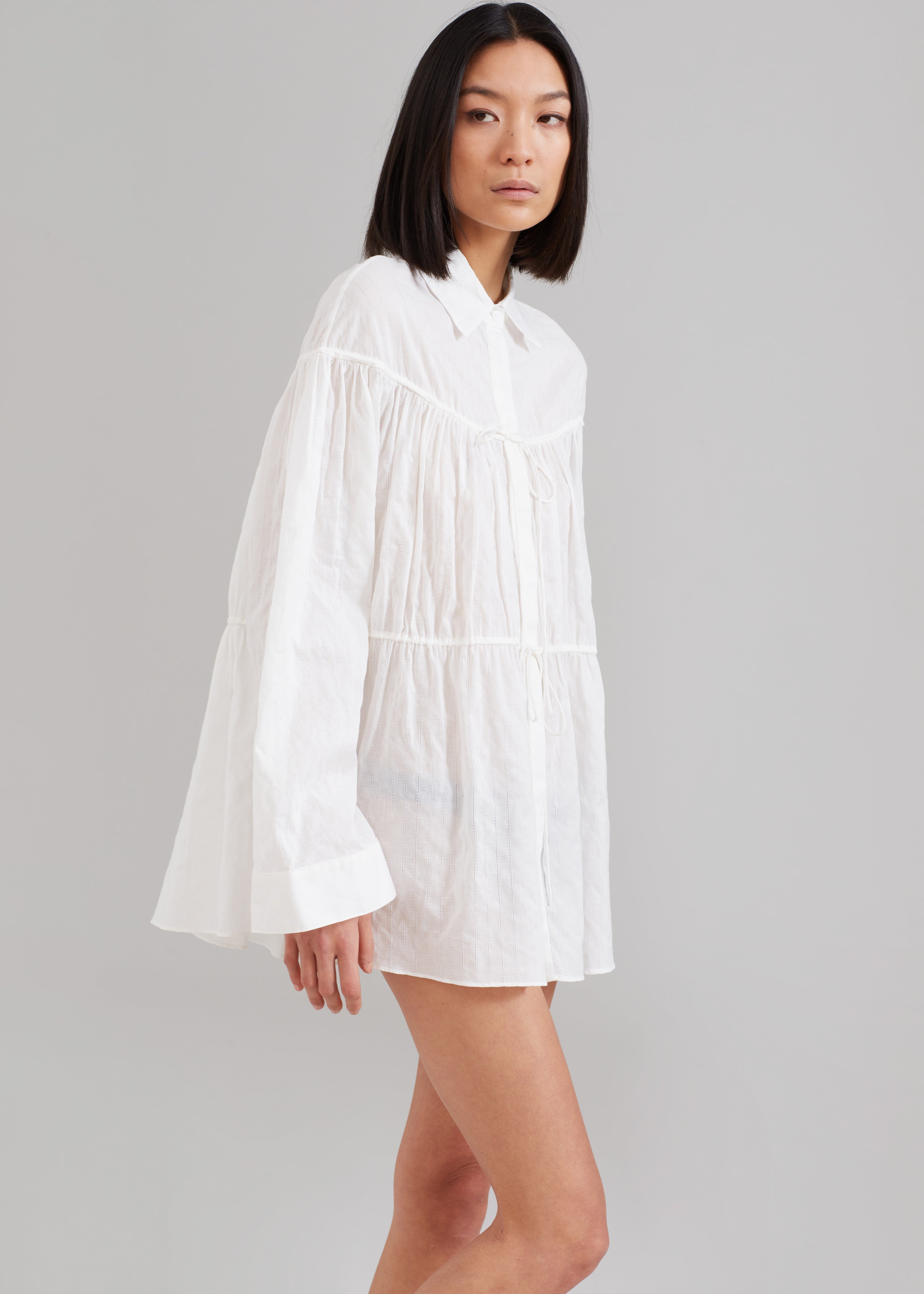 Matteau Embroidered Drawcord Tunic - White - 7