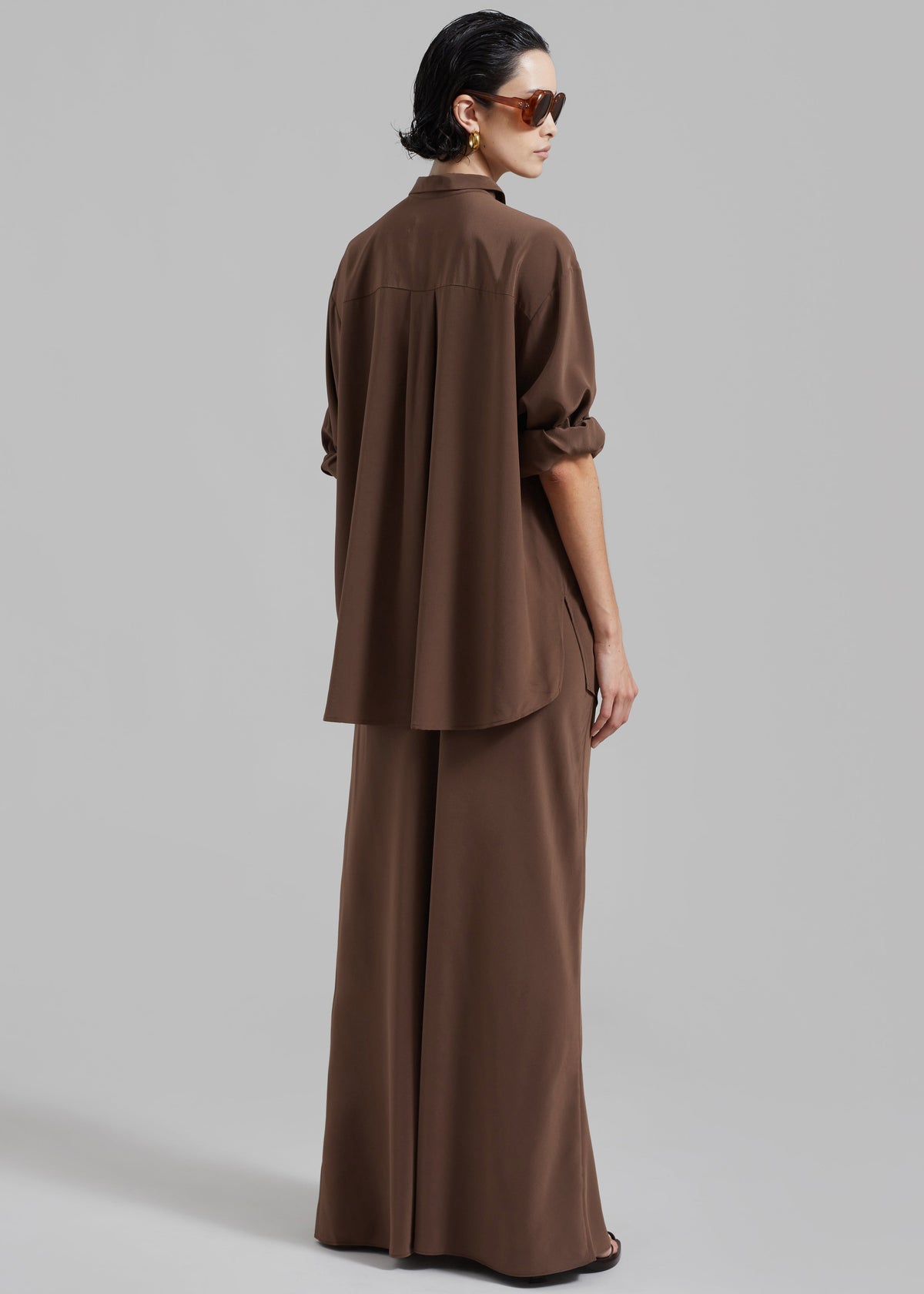 Matteau Long Sleeve Silk Shirt - Sable - 9
