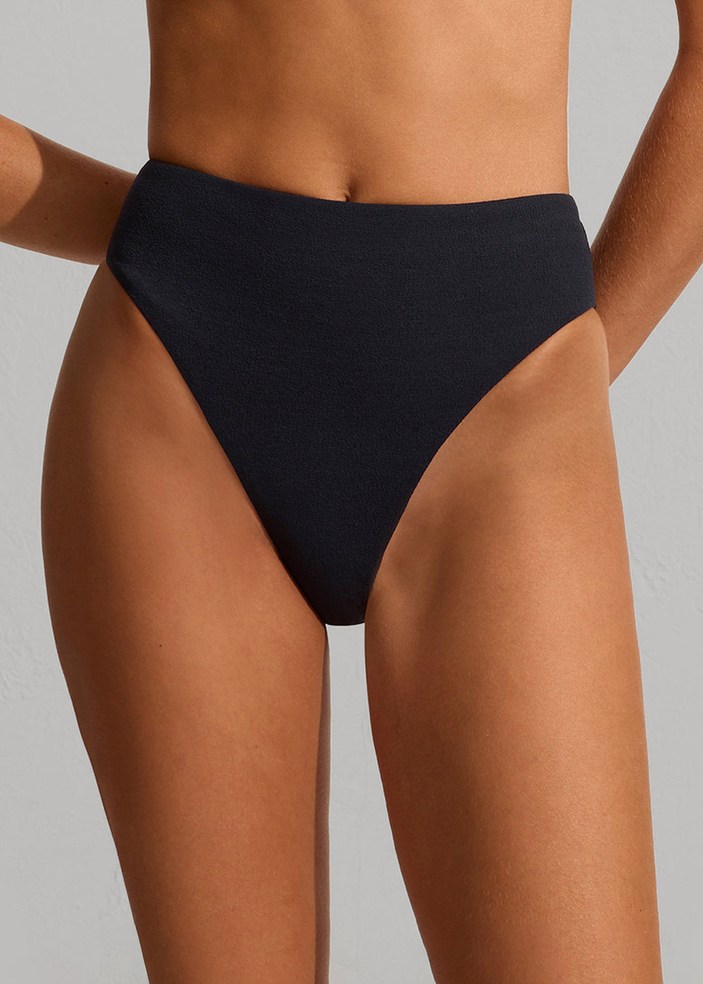 Matteau Nineties High Waist Bikini Brief - Navy Crinkle