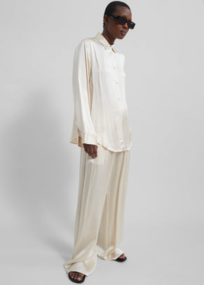 Matteau Relaxed Satin Pant - Ivory