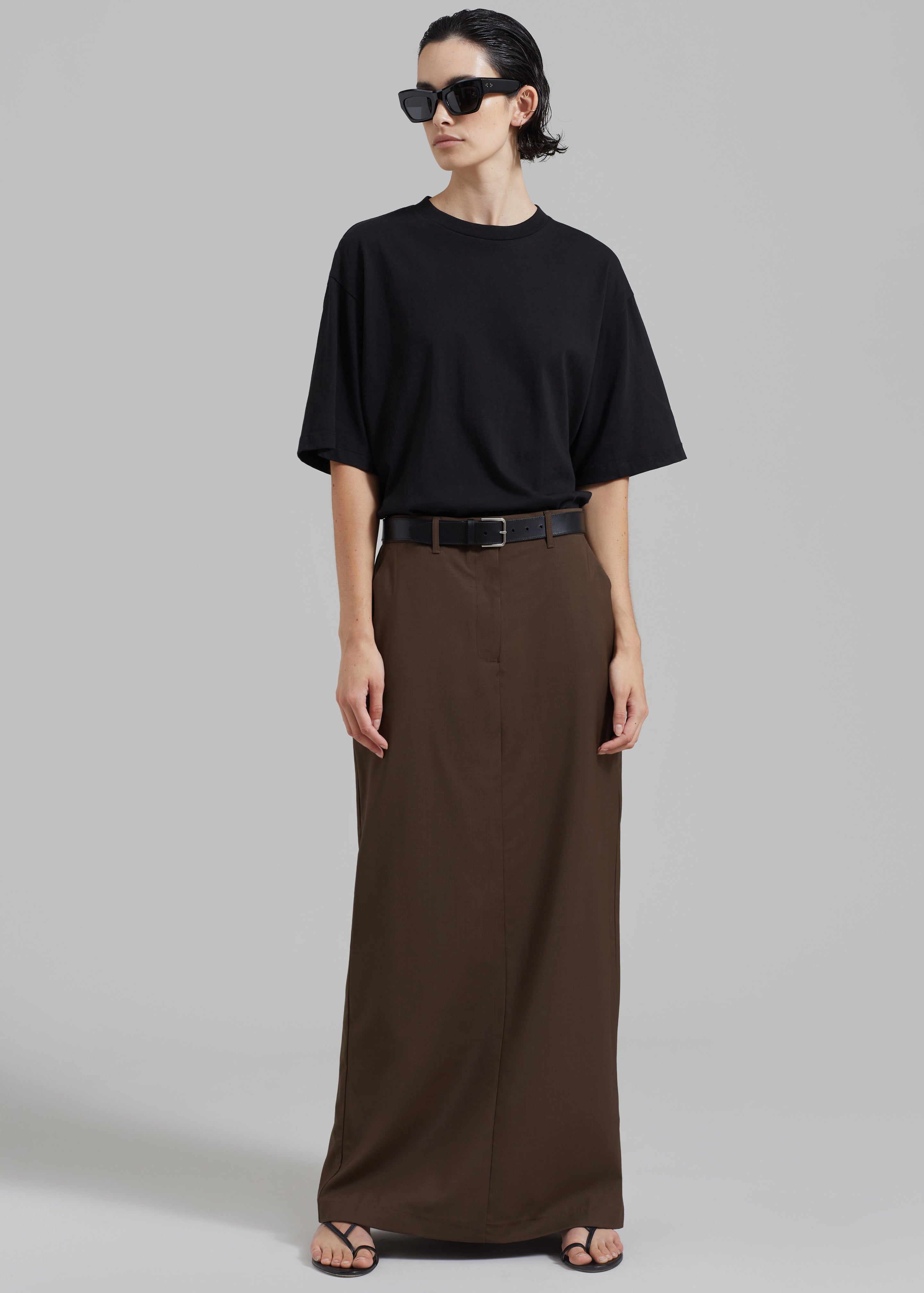Matteau Relaxed Tailored Skirt - Coffee - 4