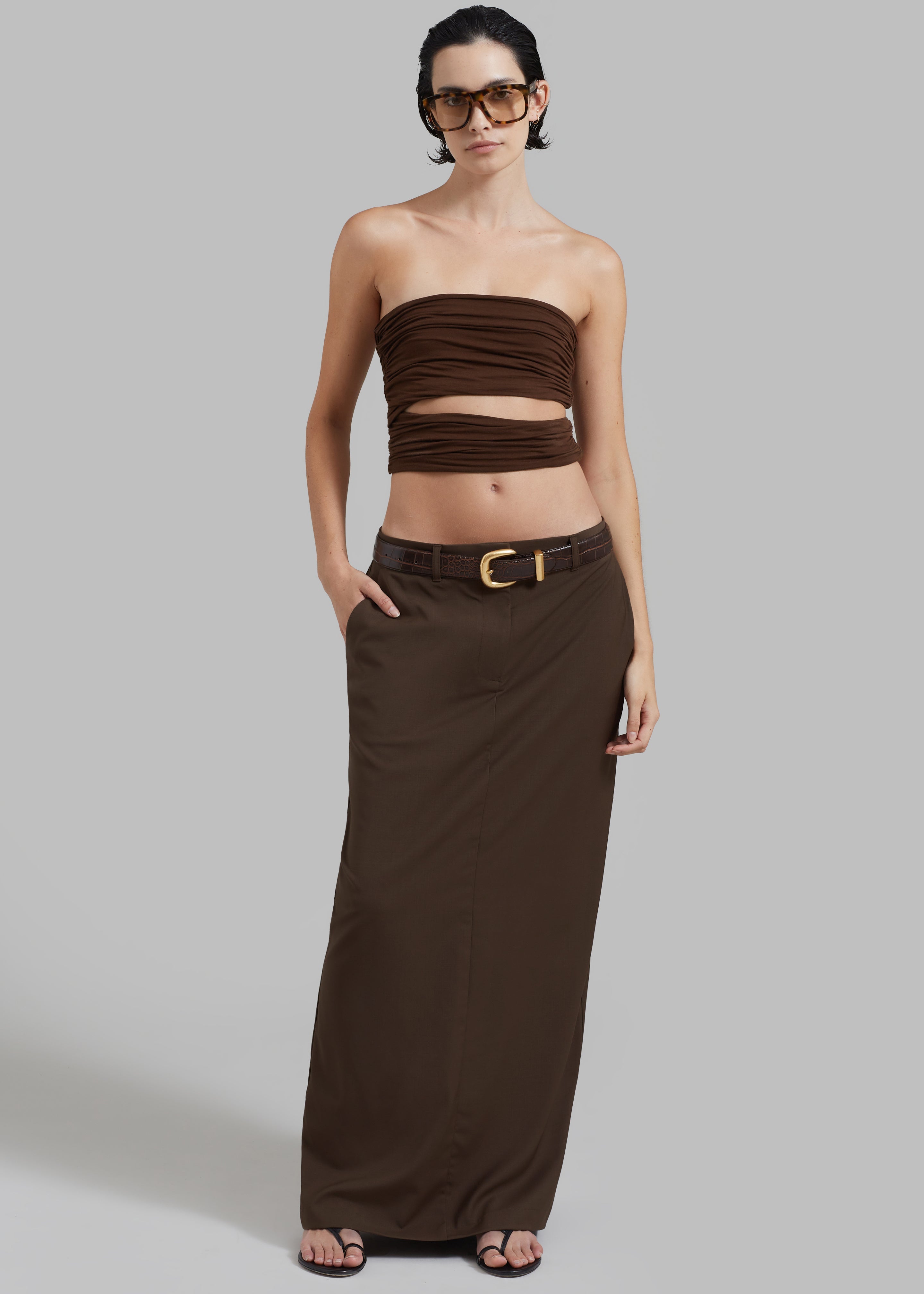 Matteau Relaxed Tailored Skirt - Coffee - 3