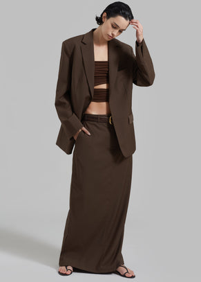 Matteau Relaxed Tailored Skirt - Coffee