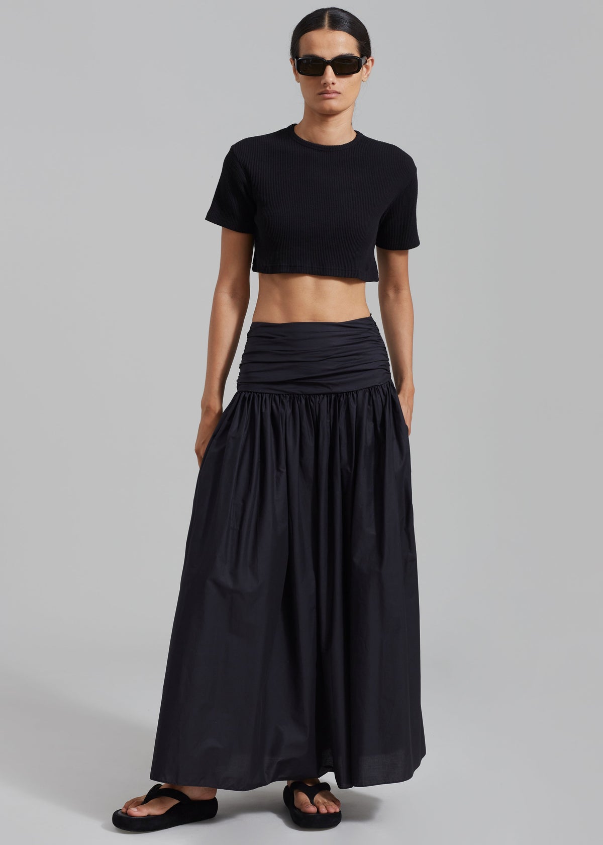 Matteau Rouched Maxi Skirt - Black - 3
