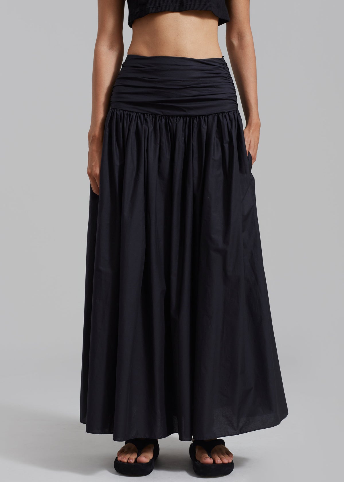 Matteau Rouched Maxi Skirt - Black - 6