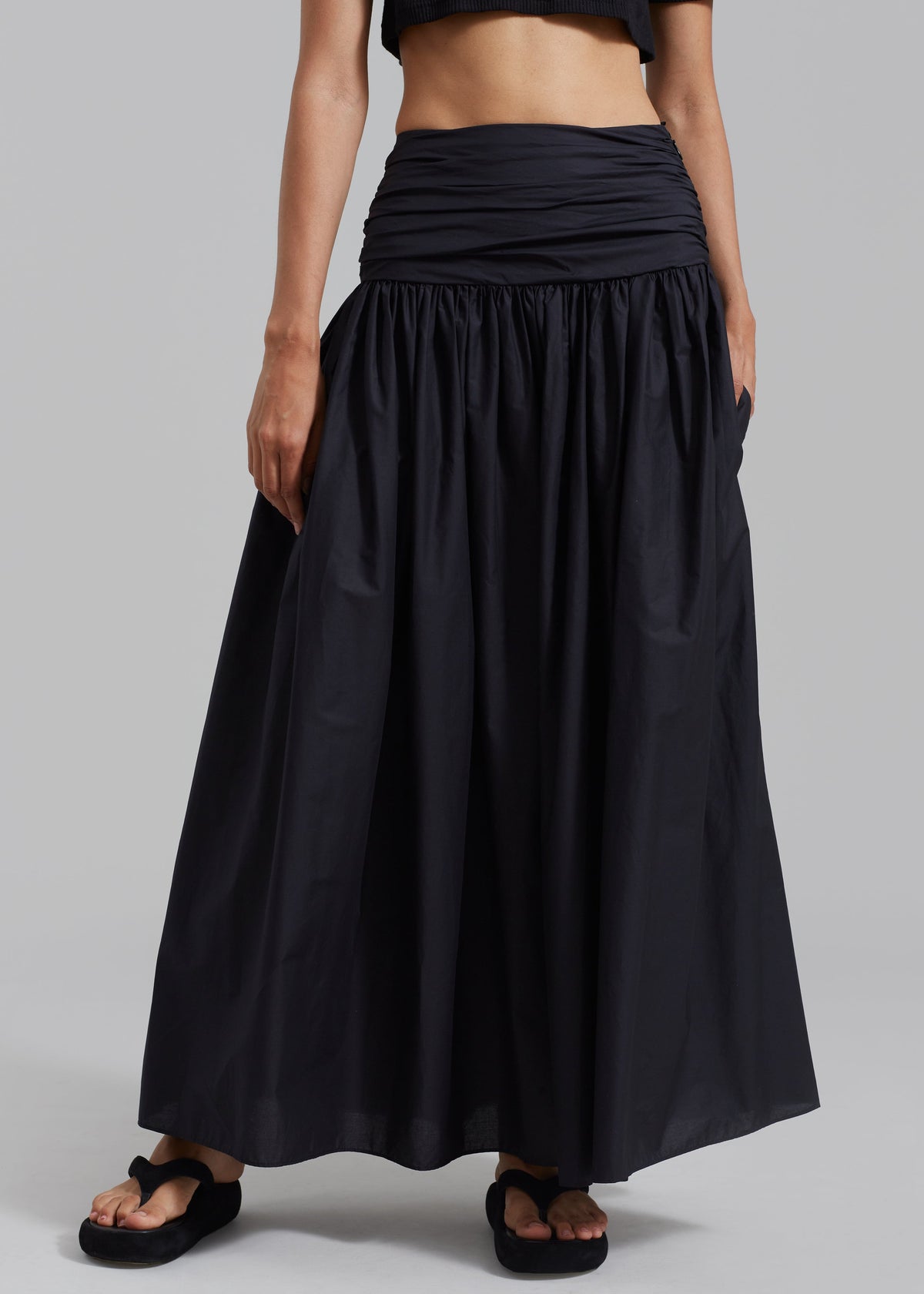 Matteau Rouched Maxi Skirt - Black - 2