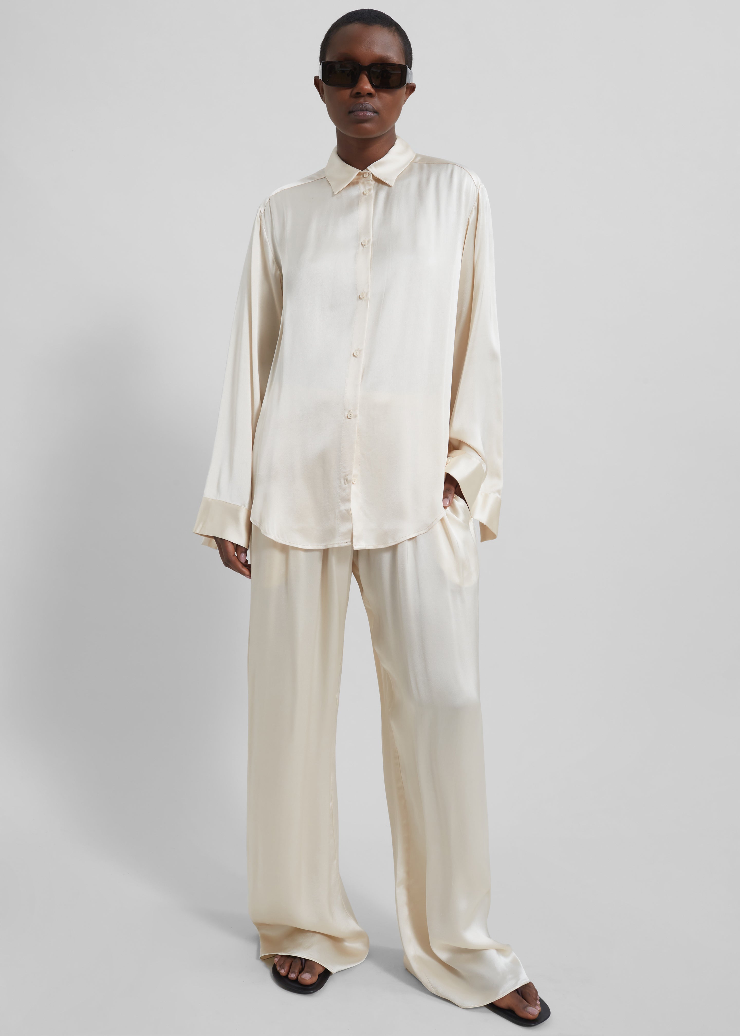 Matteau Satin Shirt - Ivory – Frankie Shop Europe