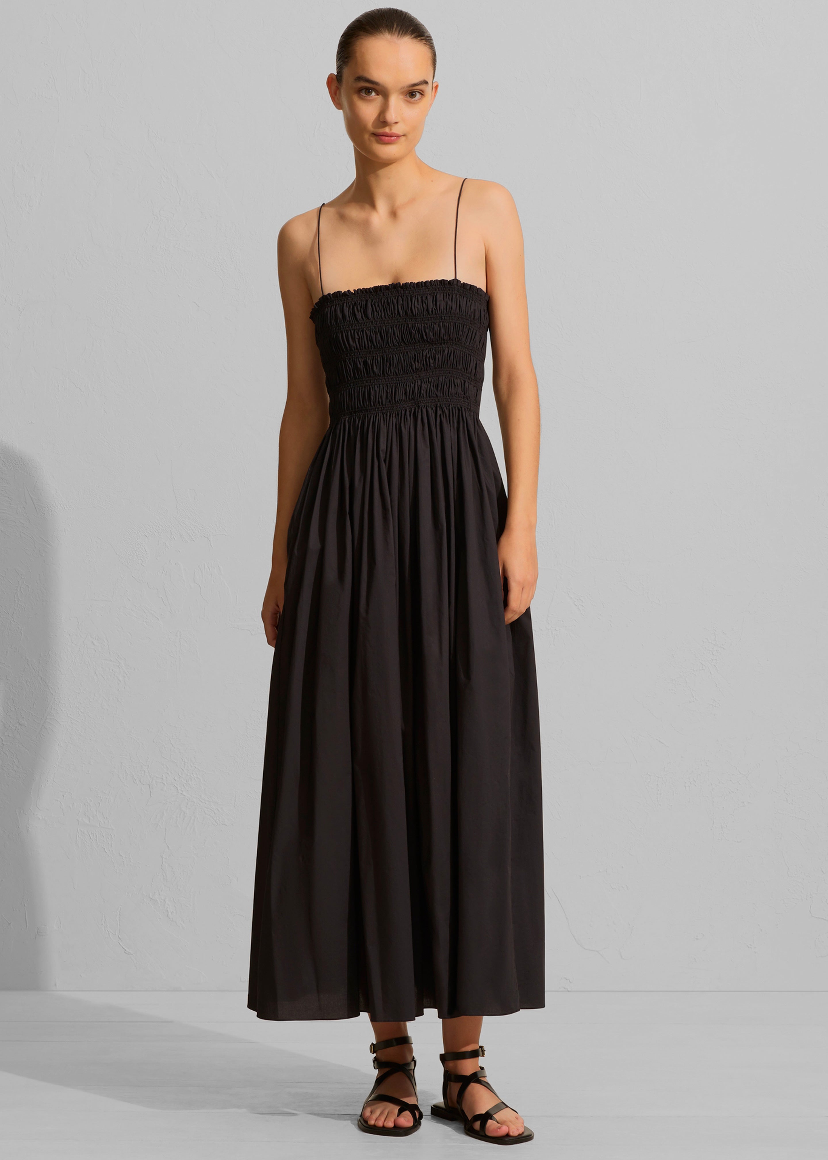 Matteau Shirred Bodice Dress - Black - 3