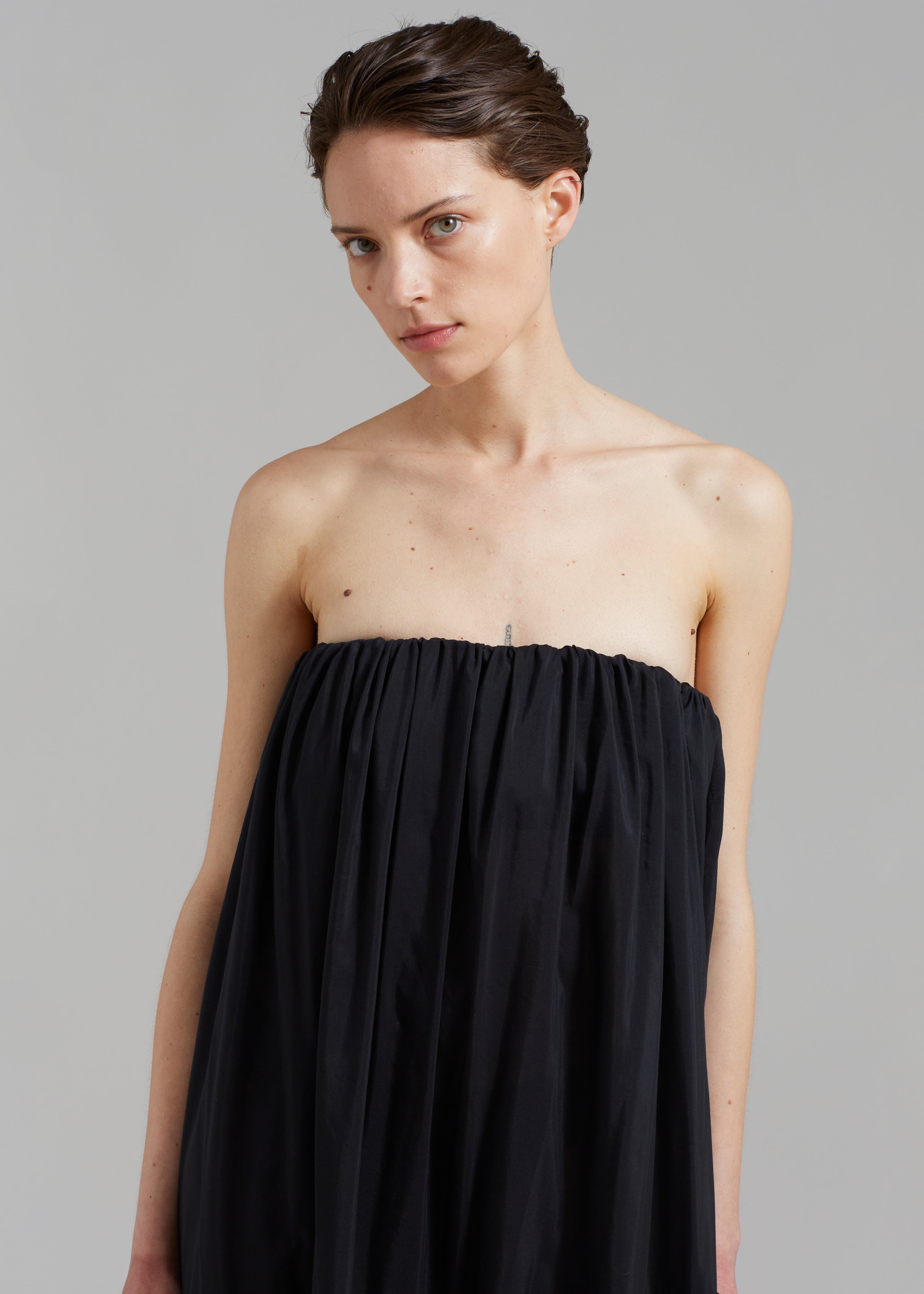 Matteau Voluminous Strapless Tiered Dress - Black - 4