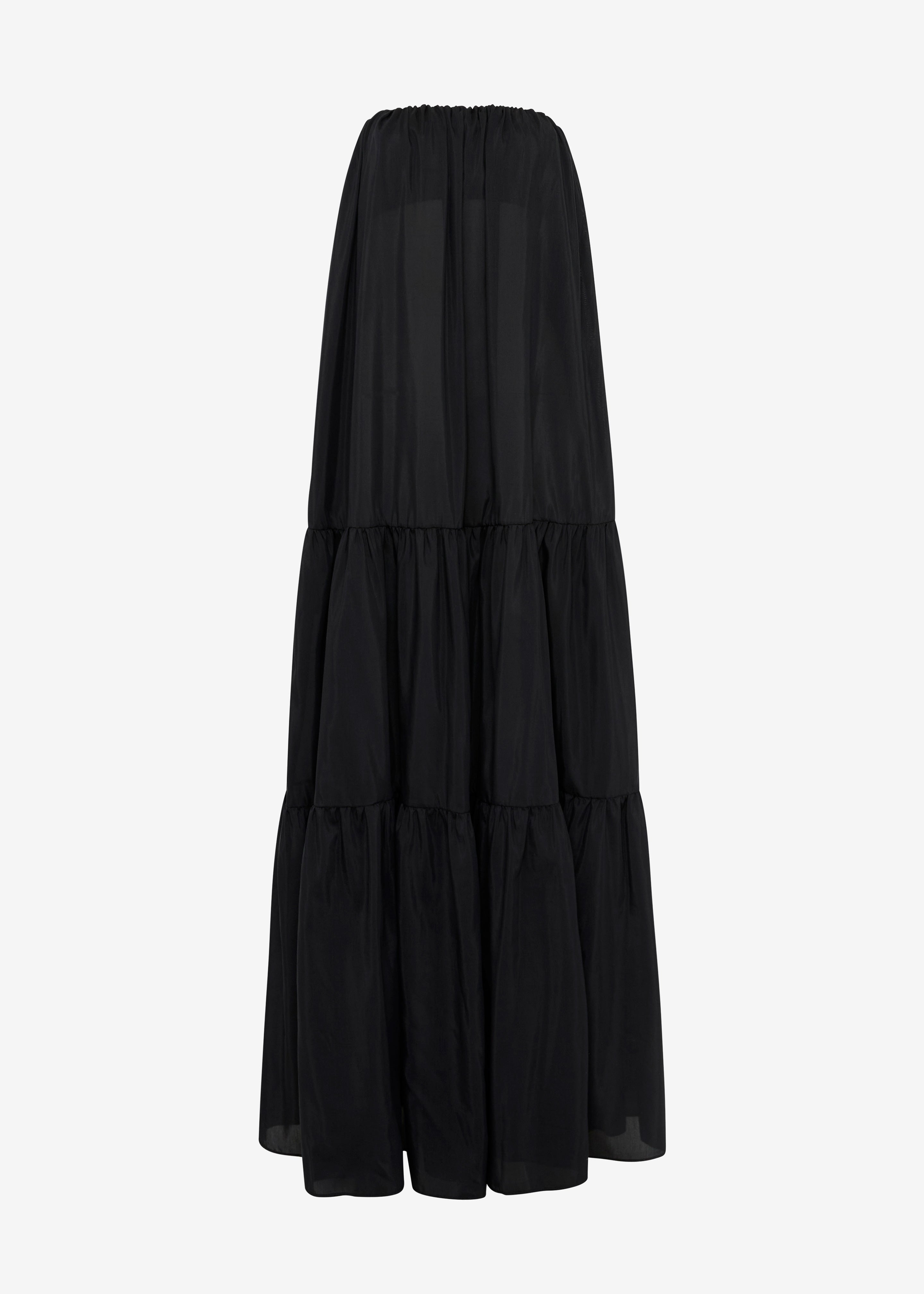 Matteau Voluminous Strapless Tiered Dress - Black - 7