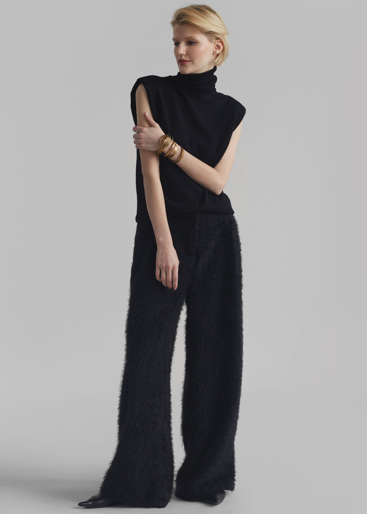 Millie Fluffy Pants - Black - 3