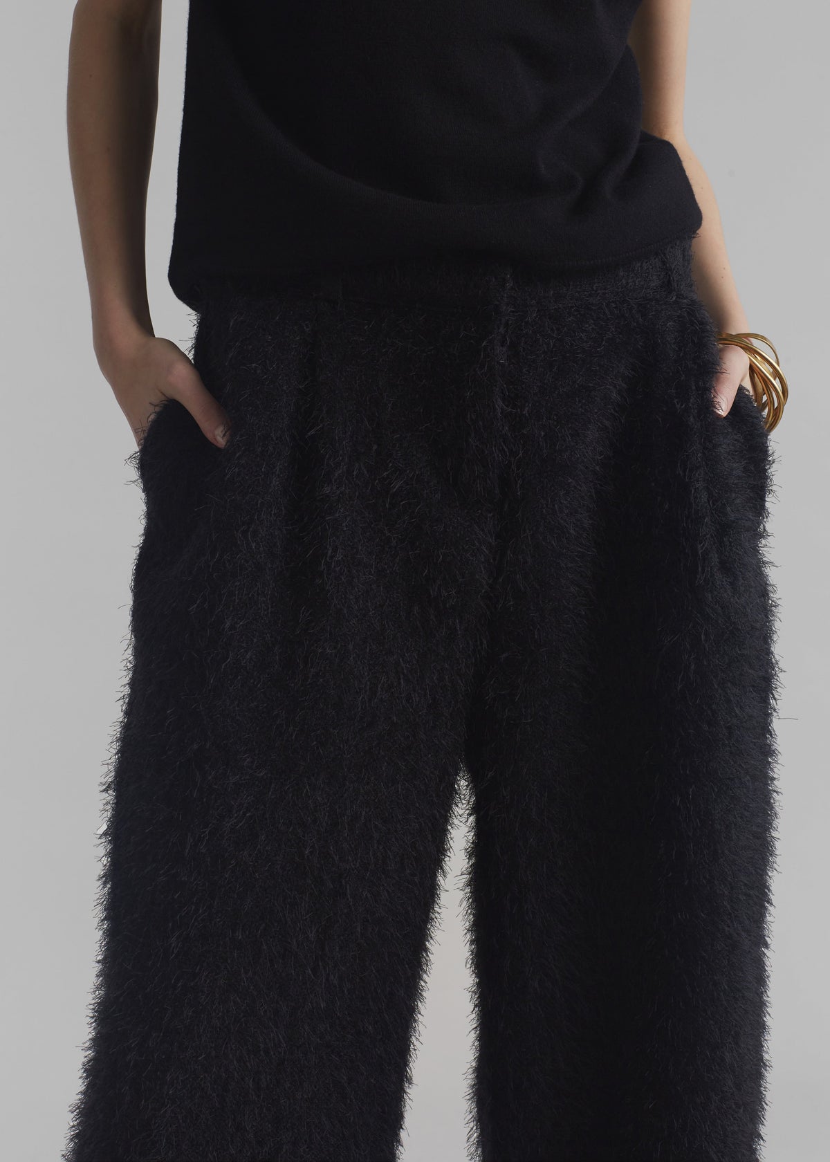 Millie Fluffy Pants - Black - 4