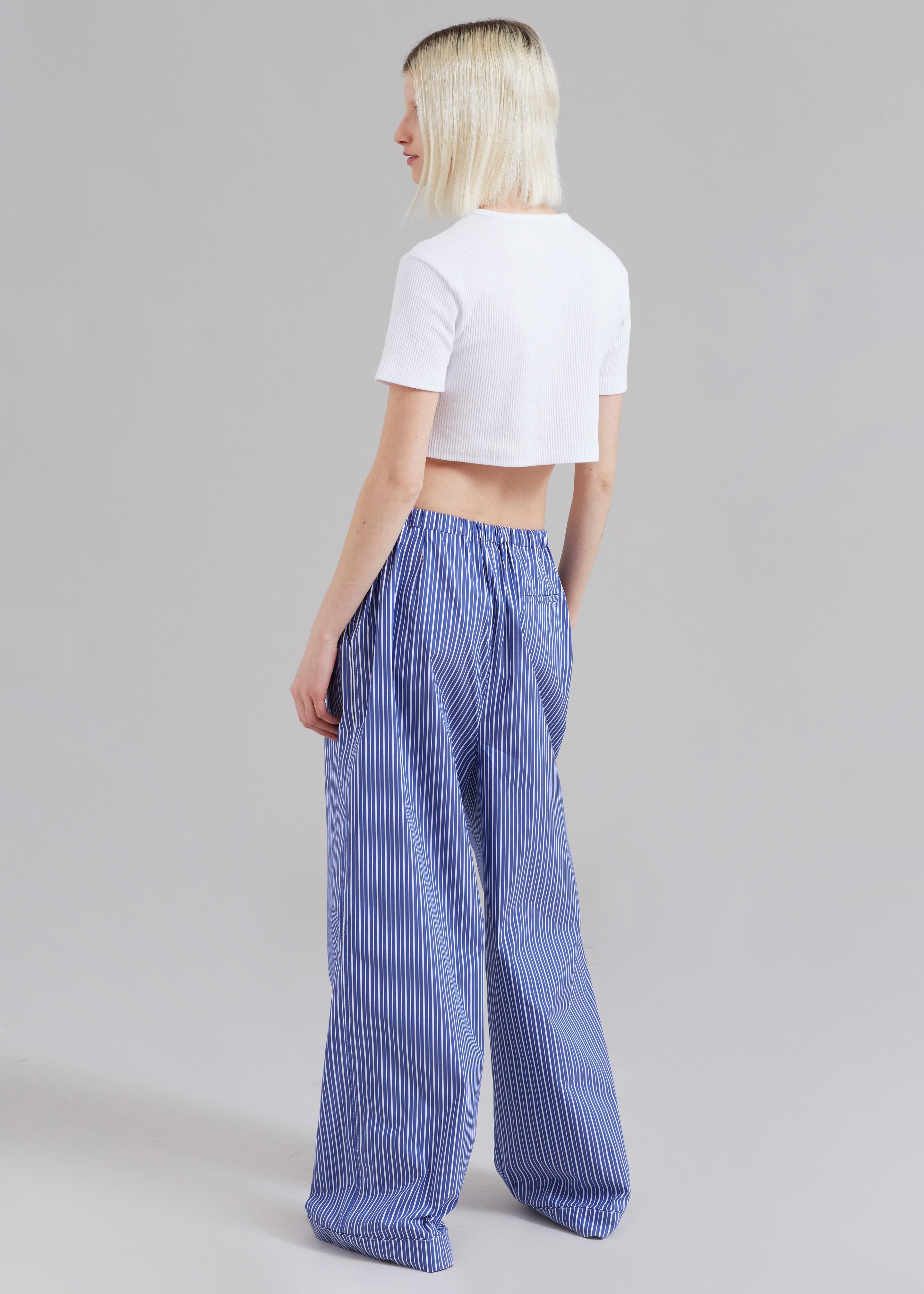 Mirca Elastic Pants - Blue Multi Stripe