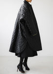 Montana Quilted Faux Leather Coat - Black