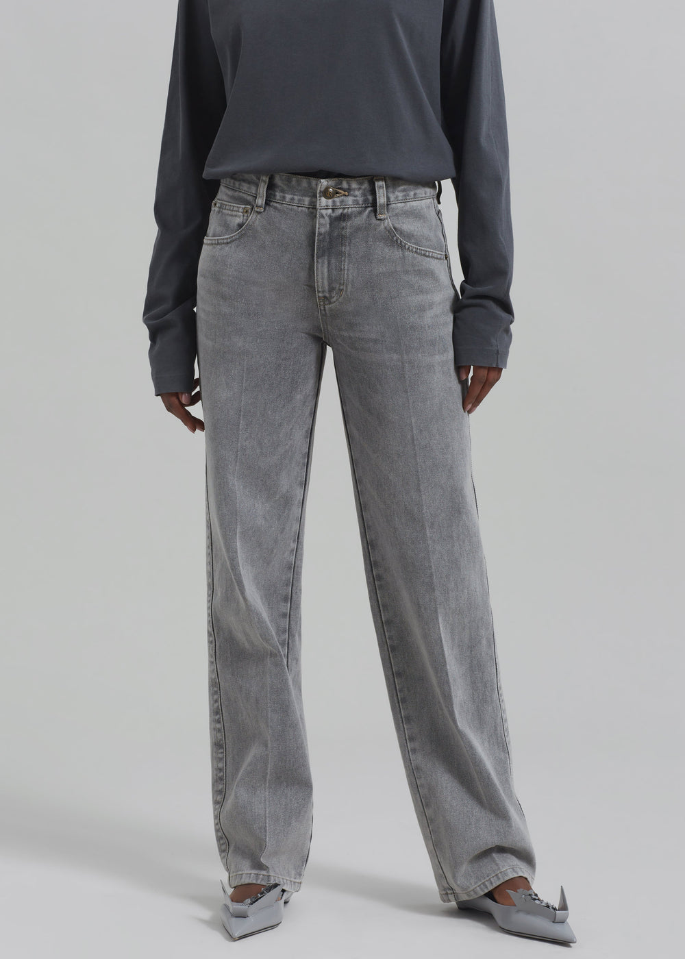 Montrose Straight Leg Jeans - Grey Wash - 1