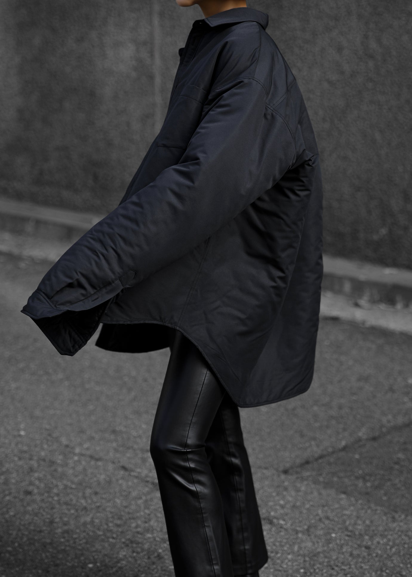 Dean Padded Shirt Jacket - Black