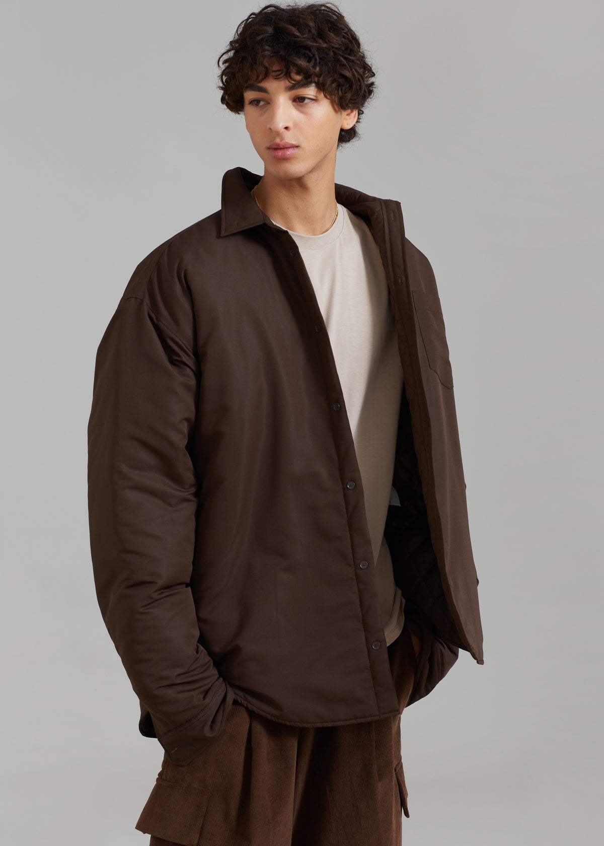 Dean Padded Shirt Jacket - Brown - 10