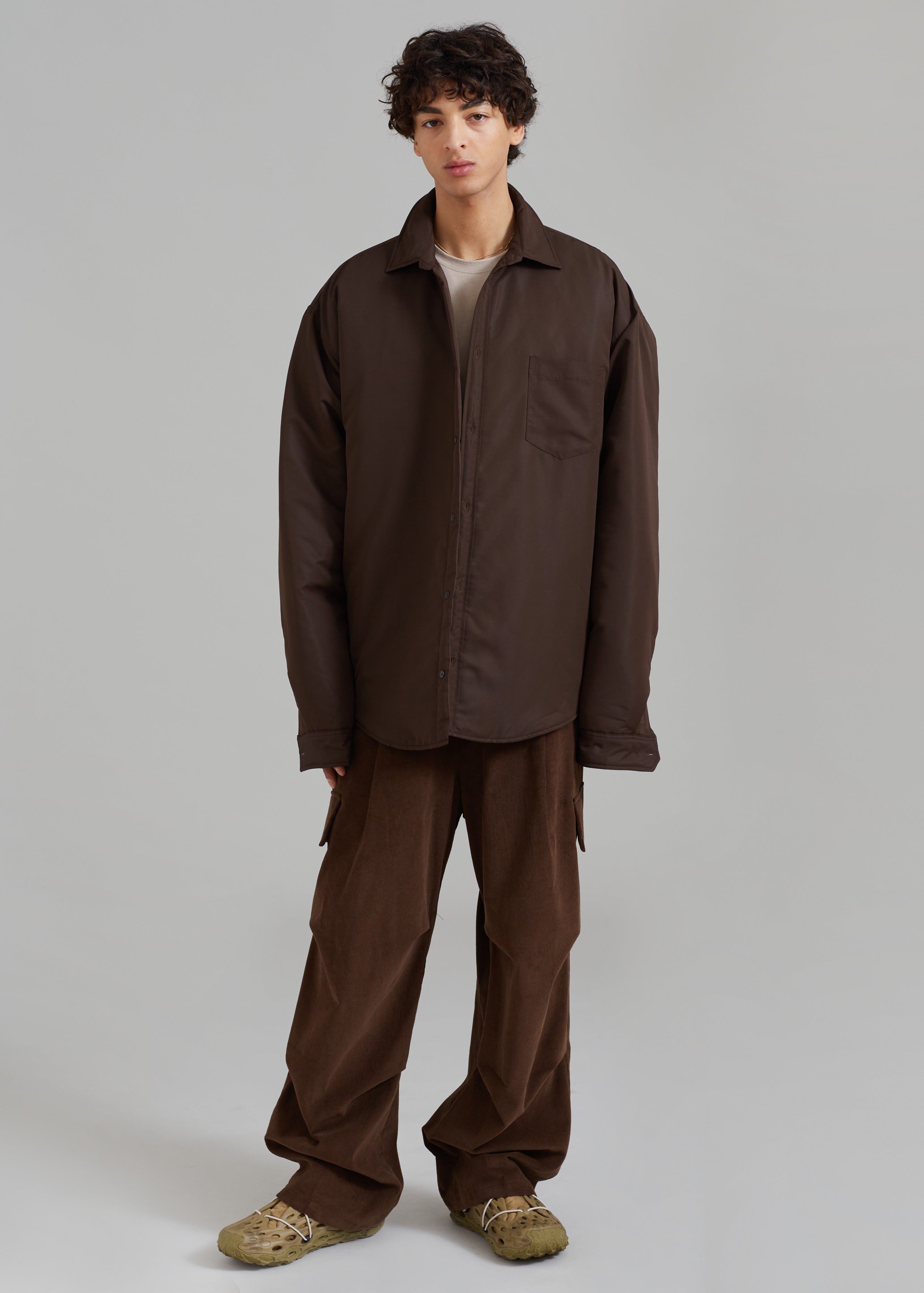 Dean Padded Shirt Jacket - Brown - 8