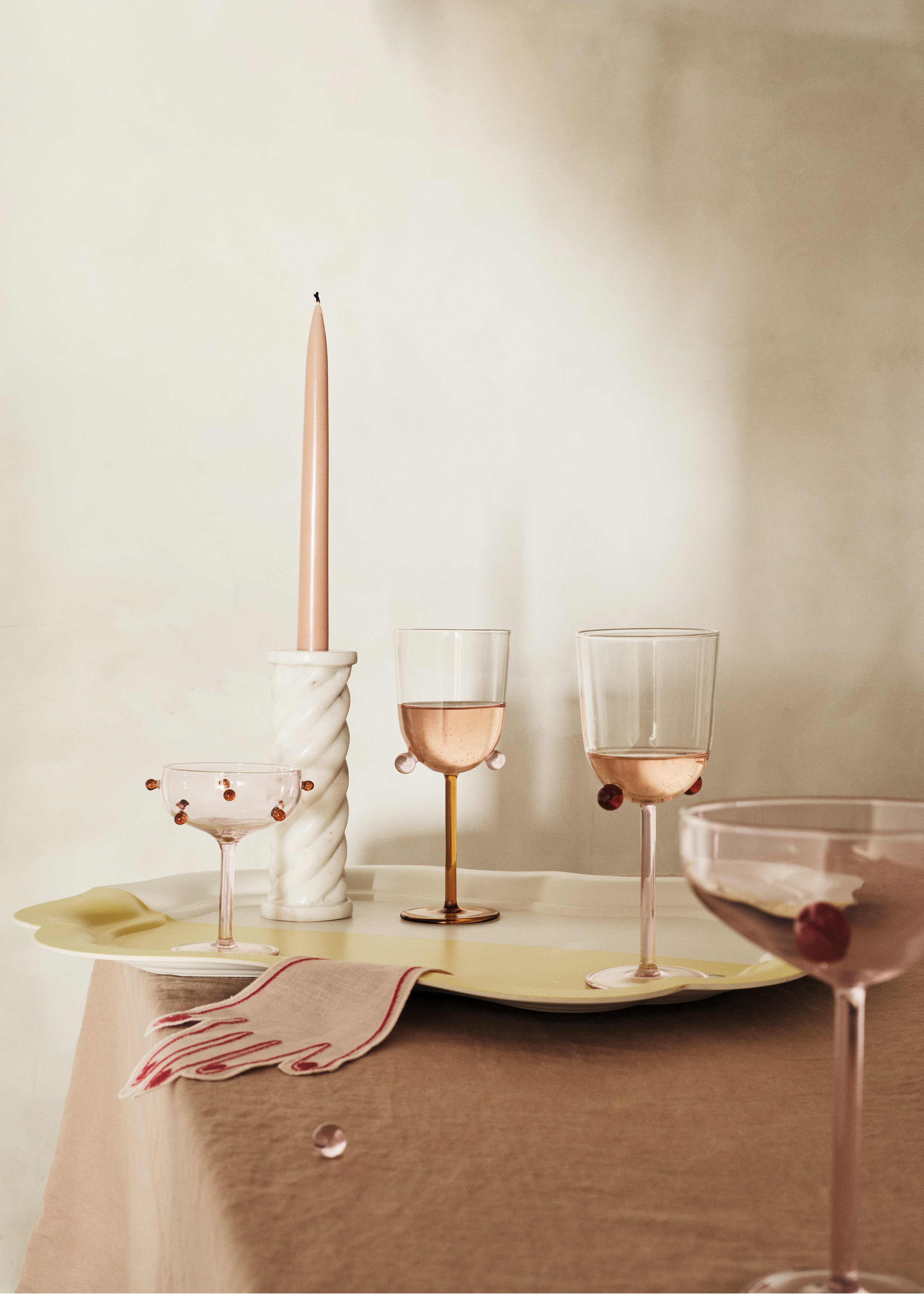 Maison Balzac 2 Champagne Coupes - Pink & Amber - 2