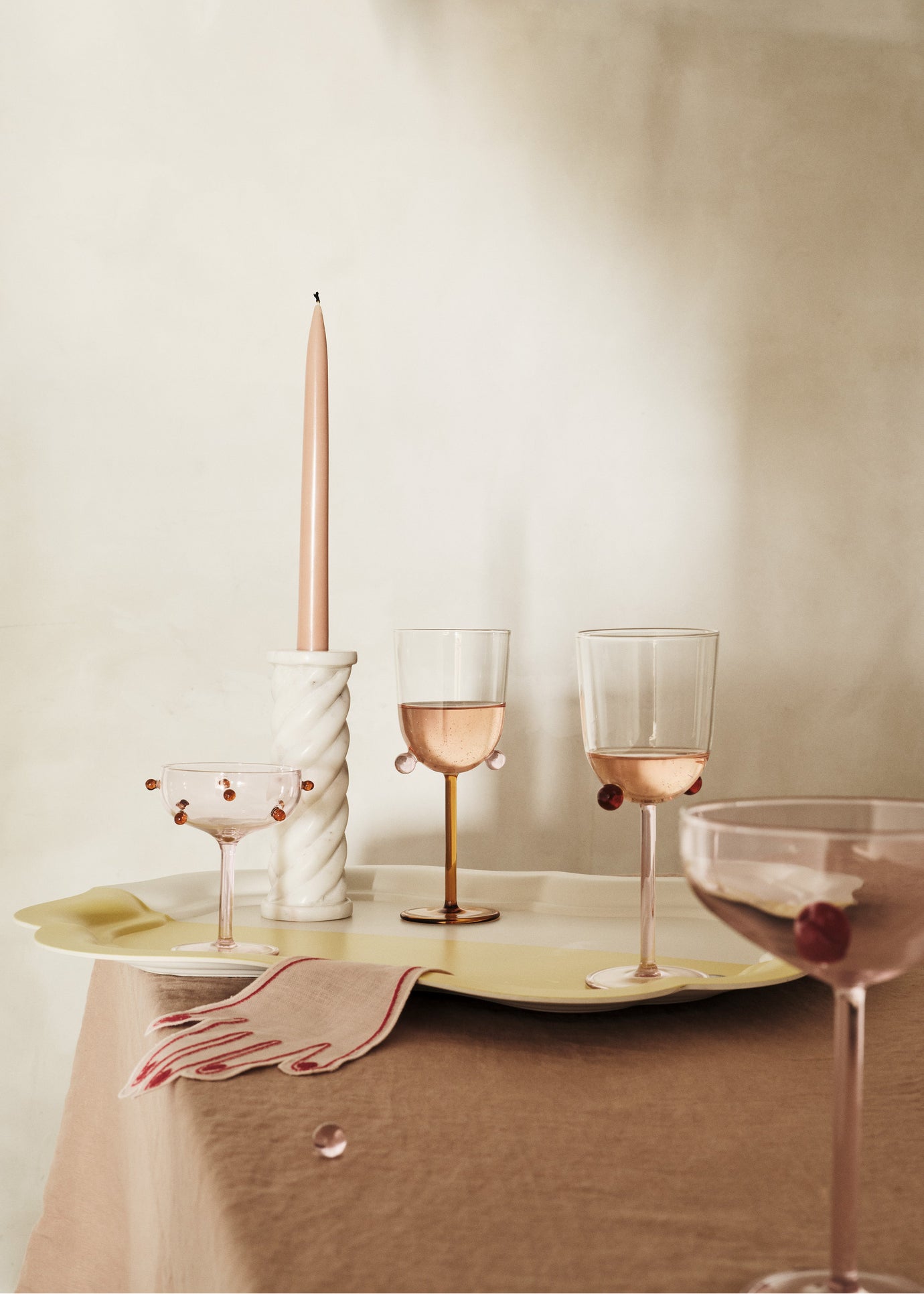Maison Balzac 2 Champagne Coupes - Pink & Amber - 1