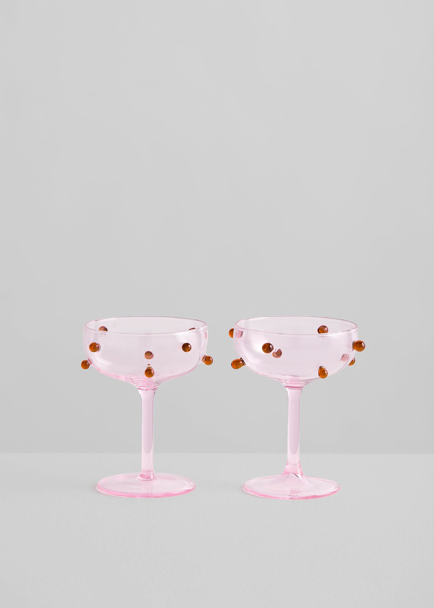 Maison Balzac 2 Champagne Coupes - Pink & Amber