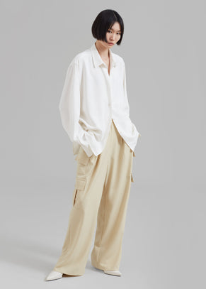 Manye Fluid Cargo Pants - Beige