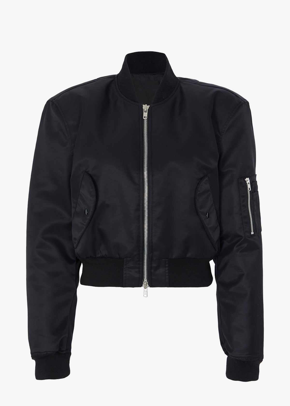 Mati Cropped Padded Bomber - Black - 14