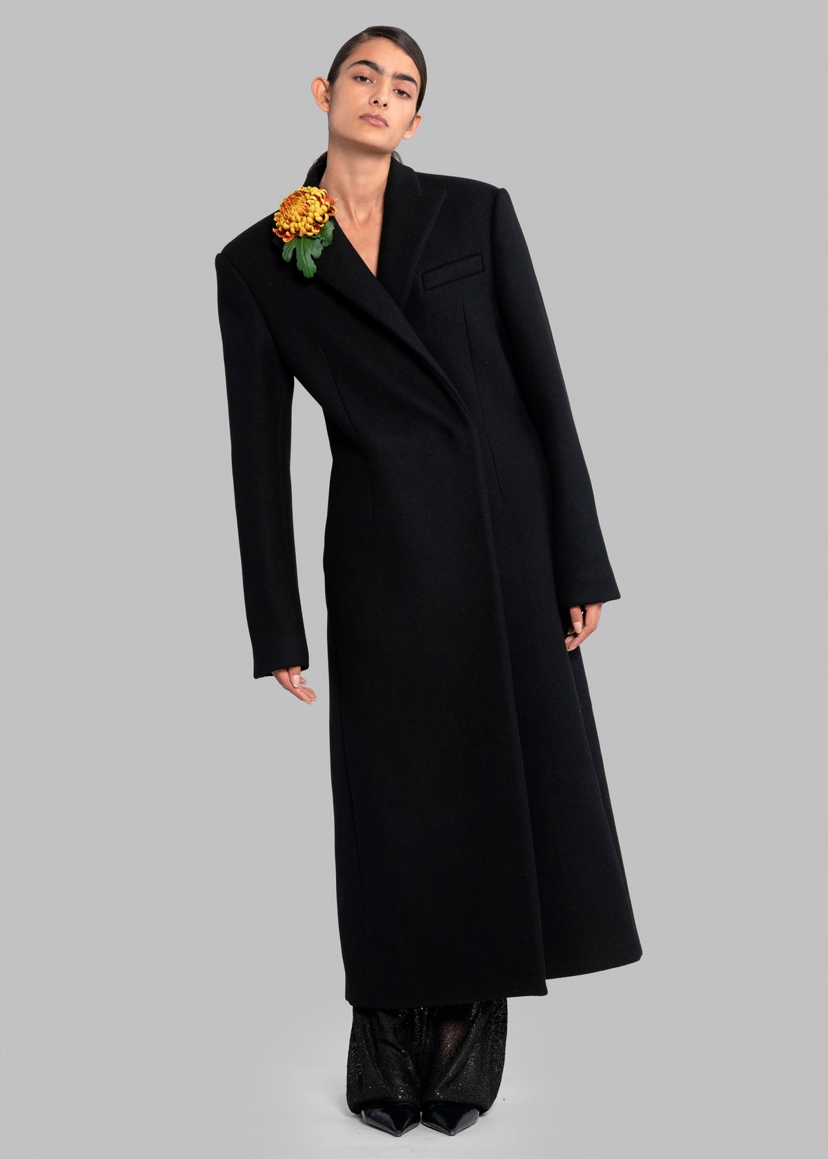 Melva Long Coat - Black - 9