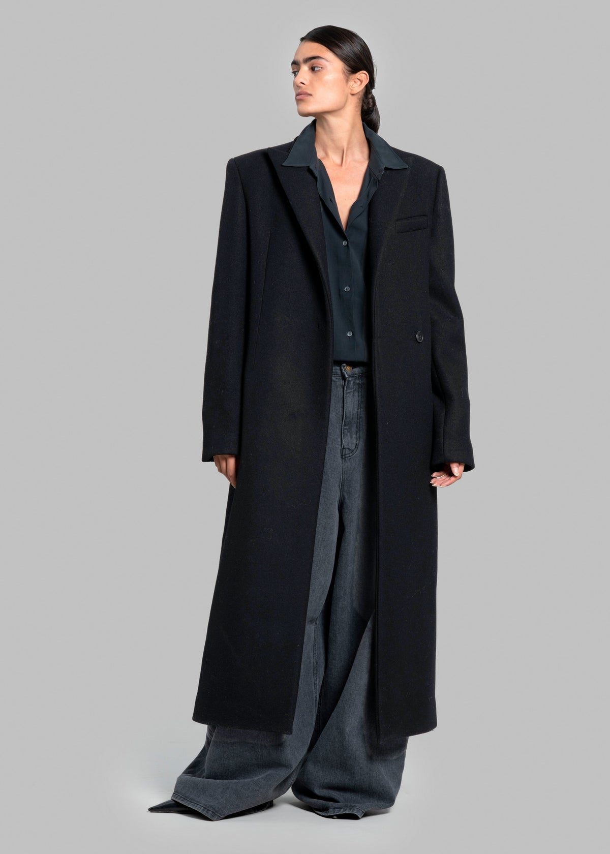 Melva Long Coat - Black - 3